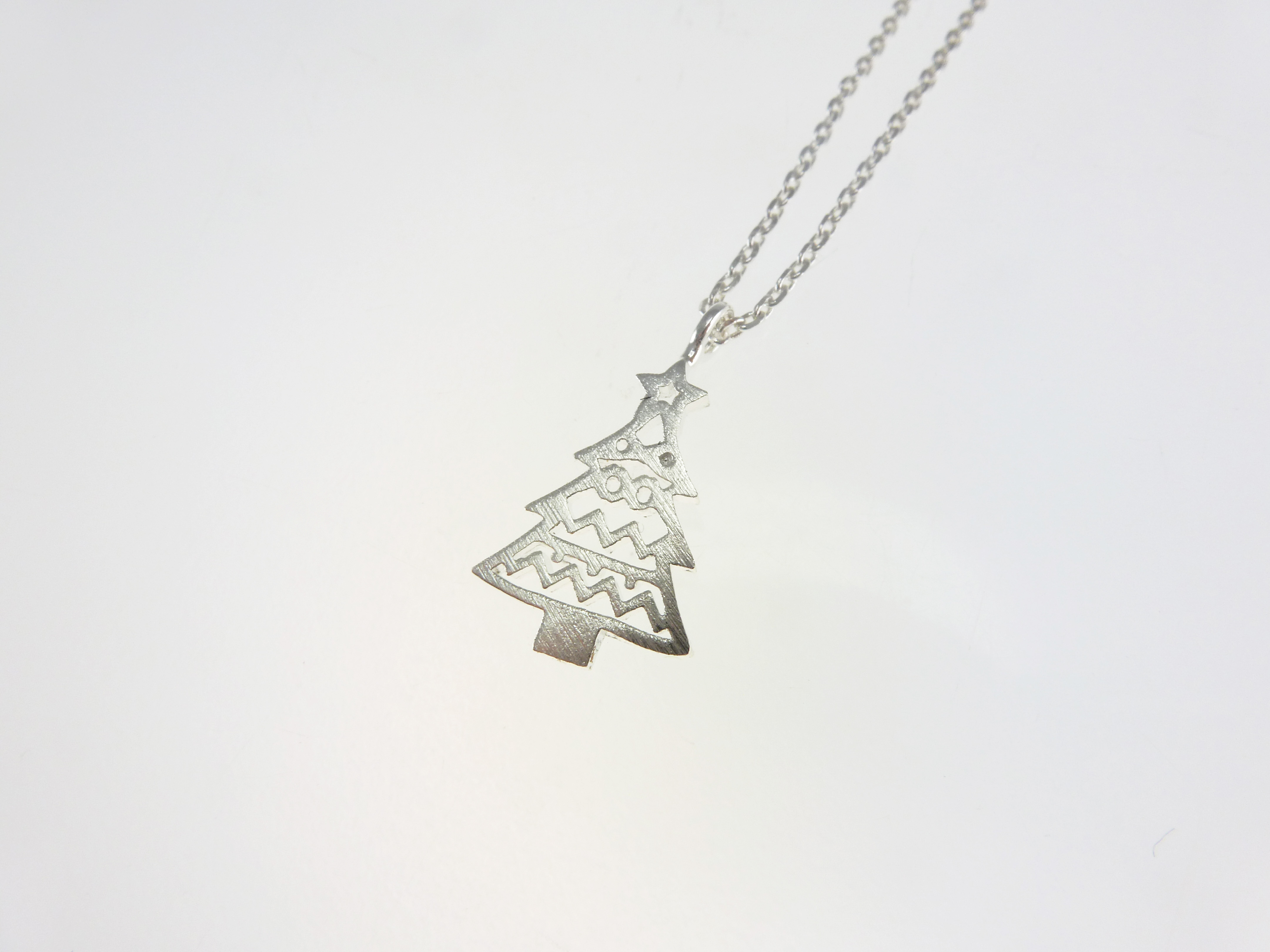 "Fine Filigré" feine kurze Metallkette, Weihnachtsbaum, versilbert