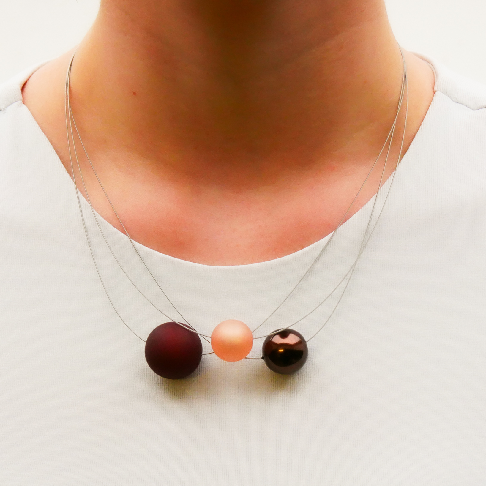  Color Explosion, kurze 3-Strang Kette "Planet" - Pluto braun