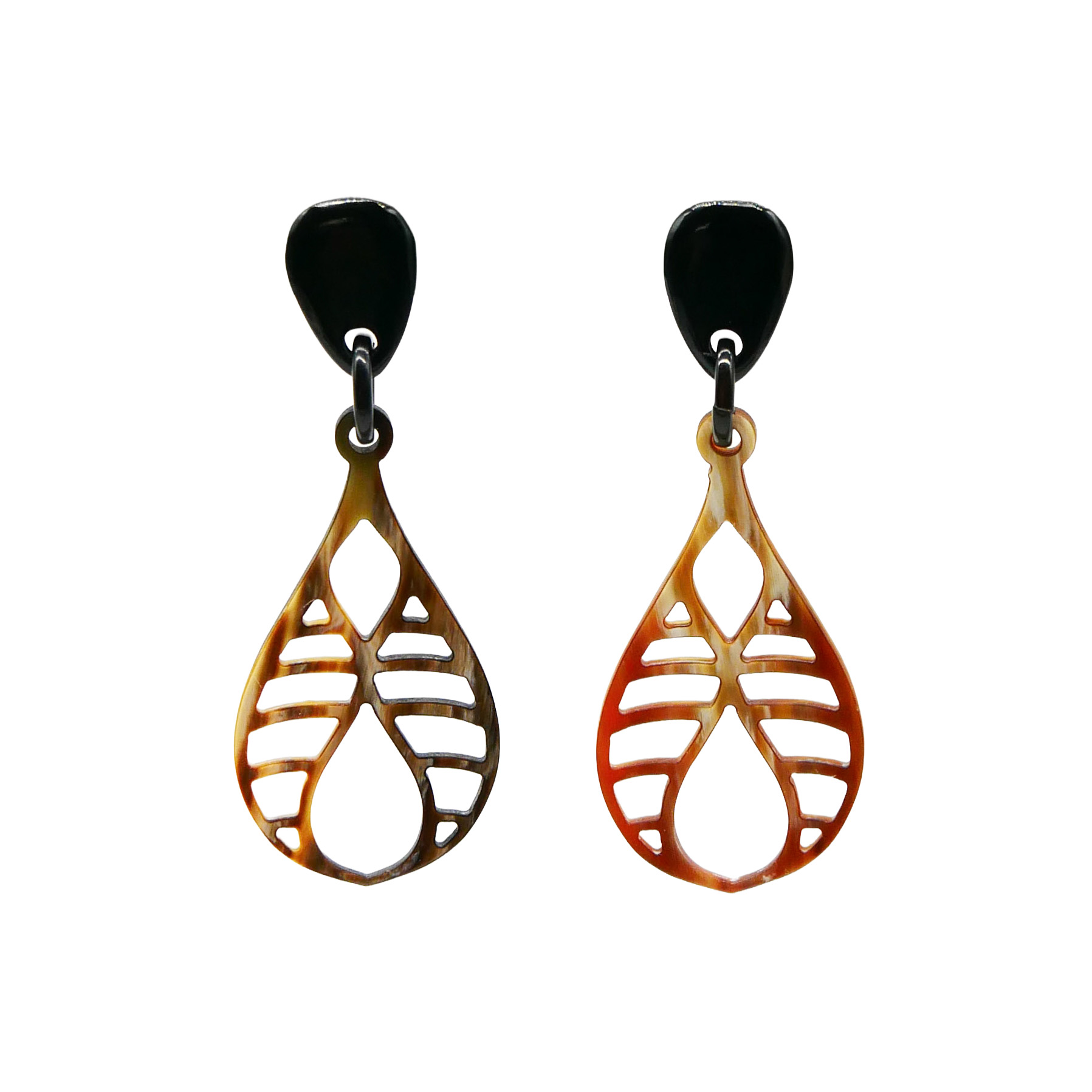  "Craft Art" Ohrring "Pendel" braunes afrikanisches Horn