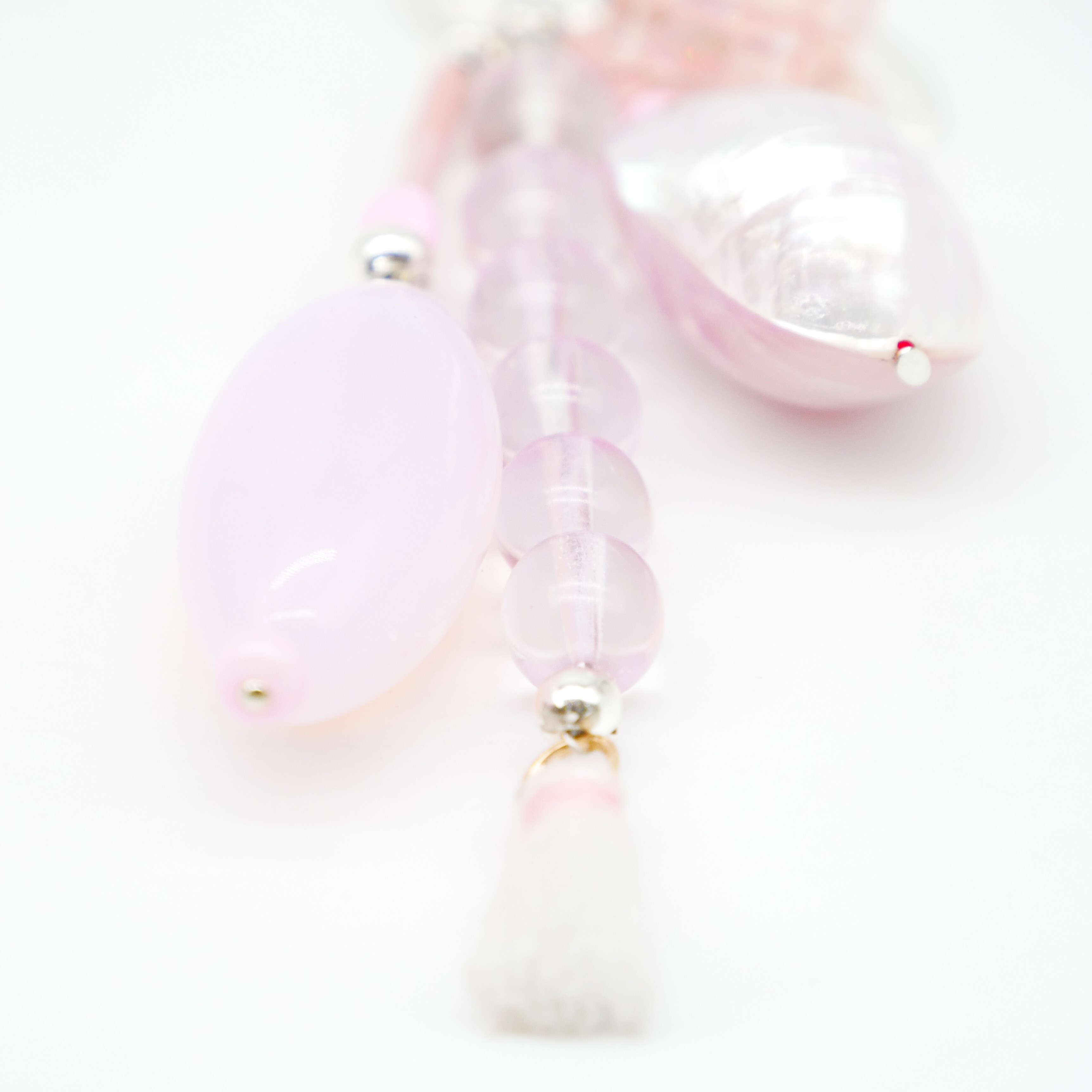 "Lucky Pendant" Anhänger, 3 Stränge Glas- und Muschelperlen, rose "Lucky Pendant" Anhänger, 3 Stränge Glas- und Muschelperlen, rose