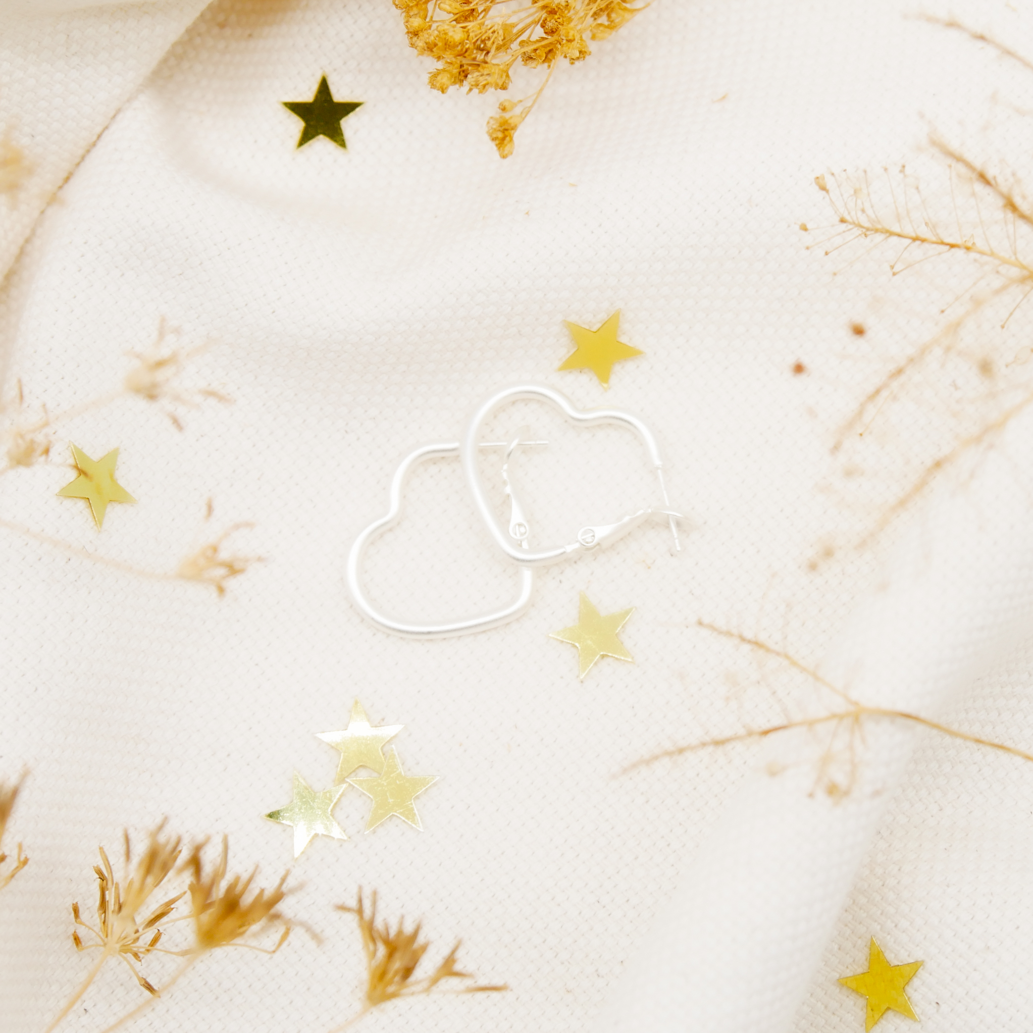 "Circle" Creole Herz versilbert 28 x 22 mm 