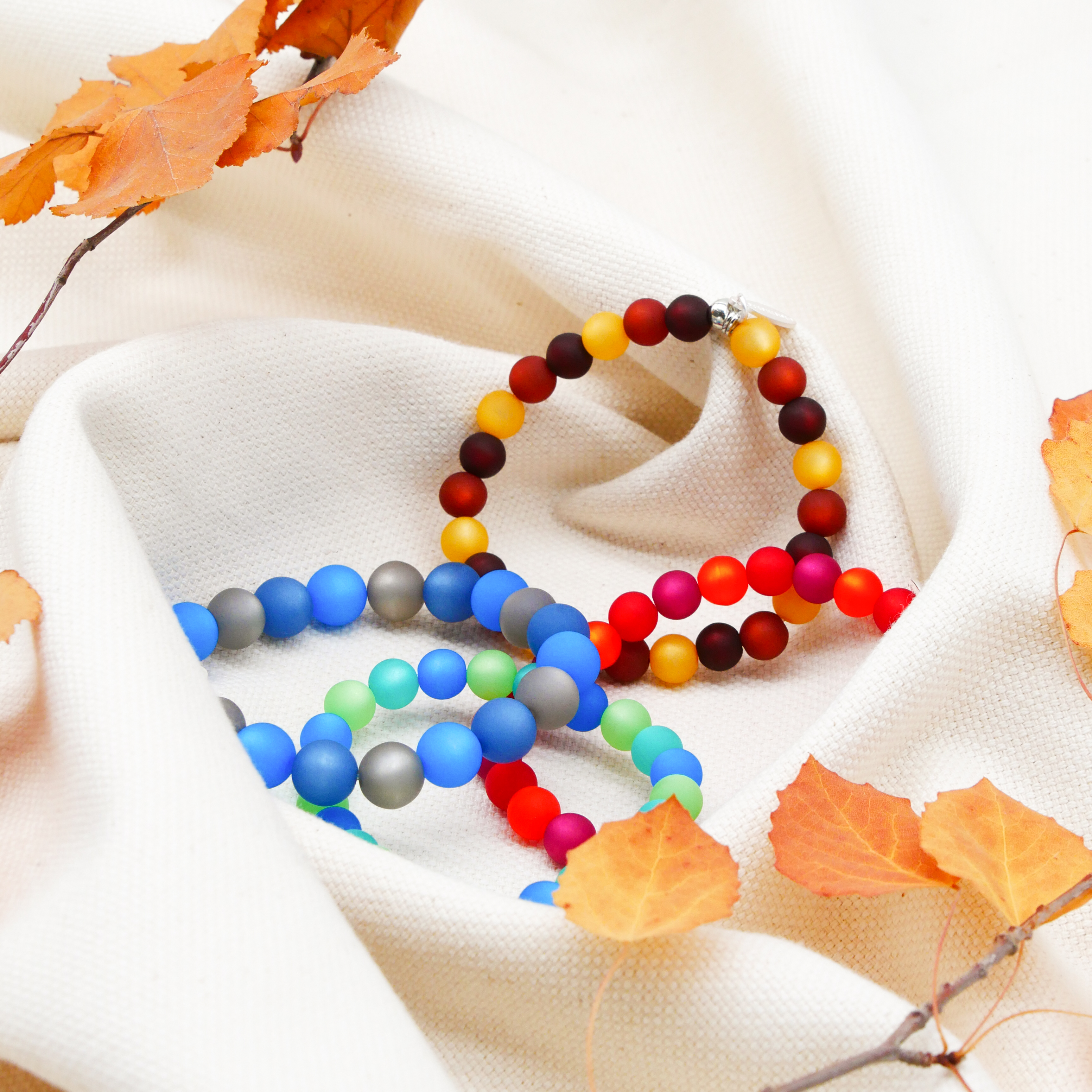 "Color Explosion" Bracelet with Polaris Beads - choclate brown