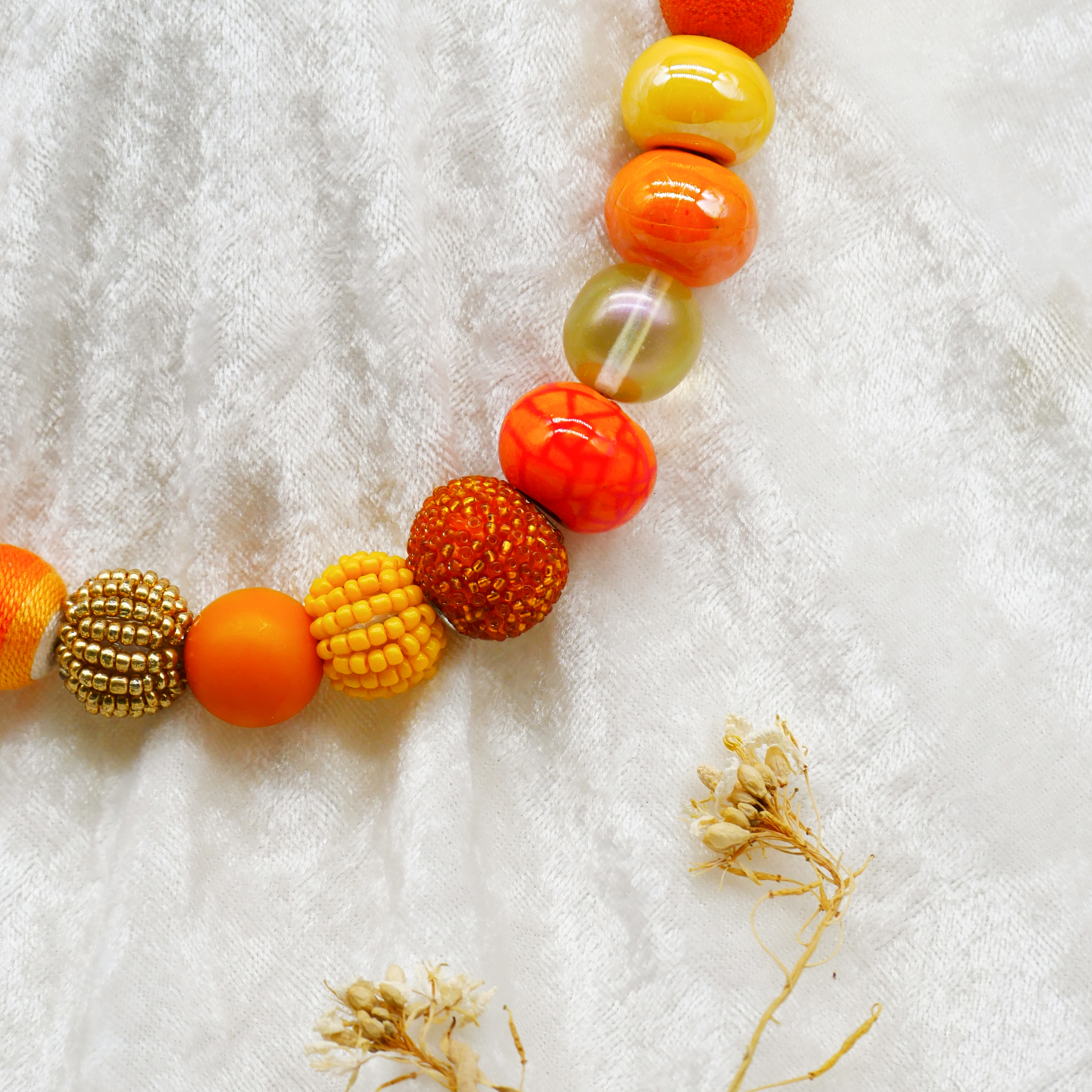 "Bollywood" Kleine Bollywood Ø ca. 16 mm, gelb-orange