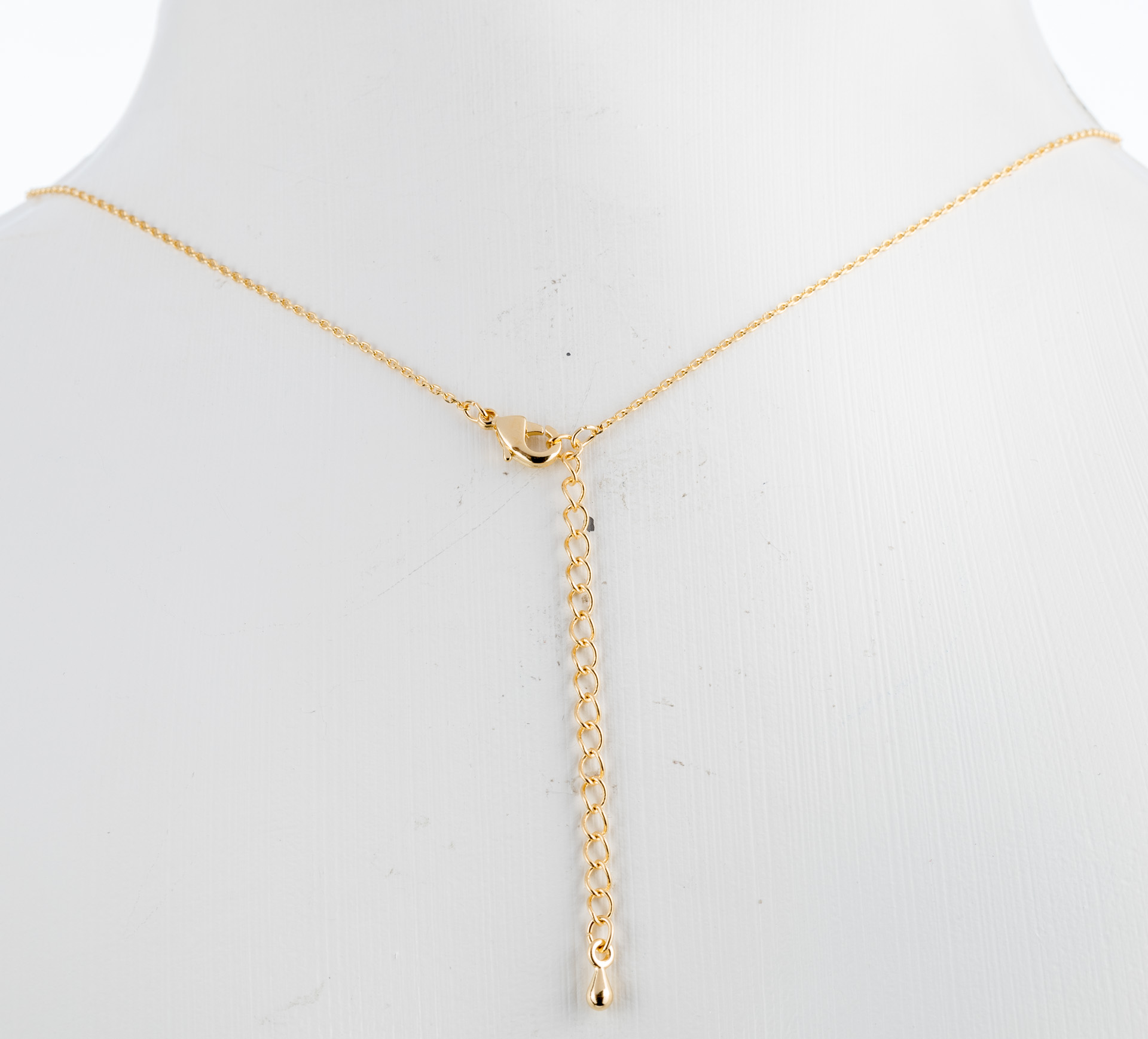 "Fine Filigré" feine kurze Metallkette, Flamingo, vergoldet