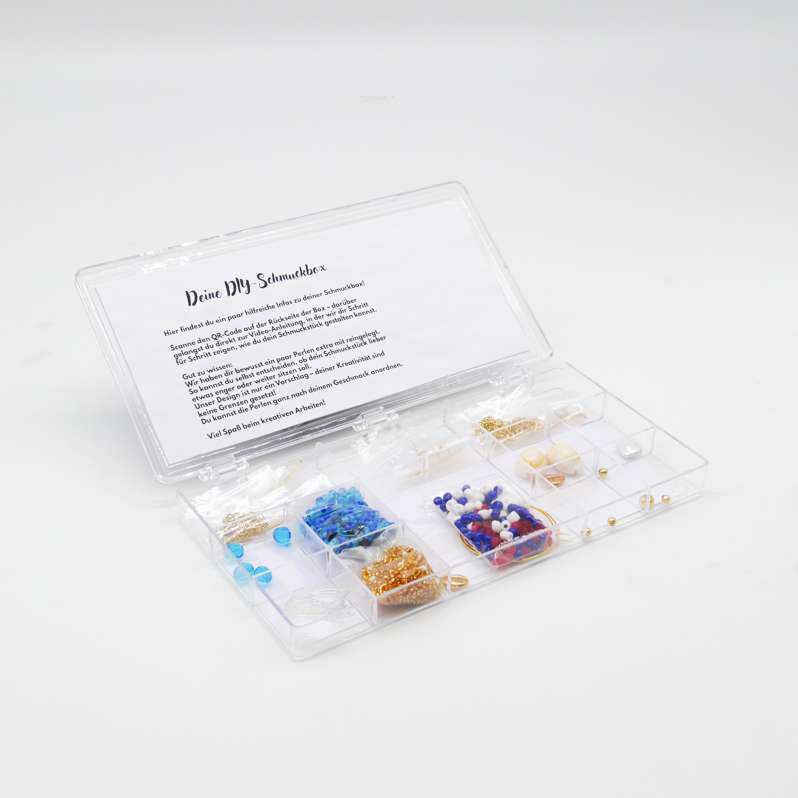 DIY Schmuckbox, Ocean, maritime Töne 1x Kette, 2x Armband, 2x Ohrring, 1x Ring DIY Schmuckbox, Ocean, maritime Töne 1x Kette, 2x Armband, 2x Ohrring, 1x Ring