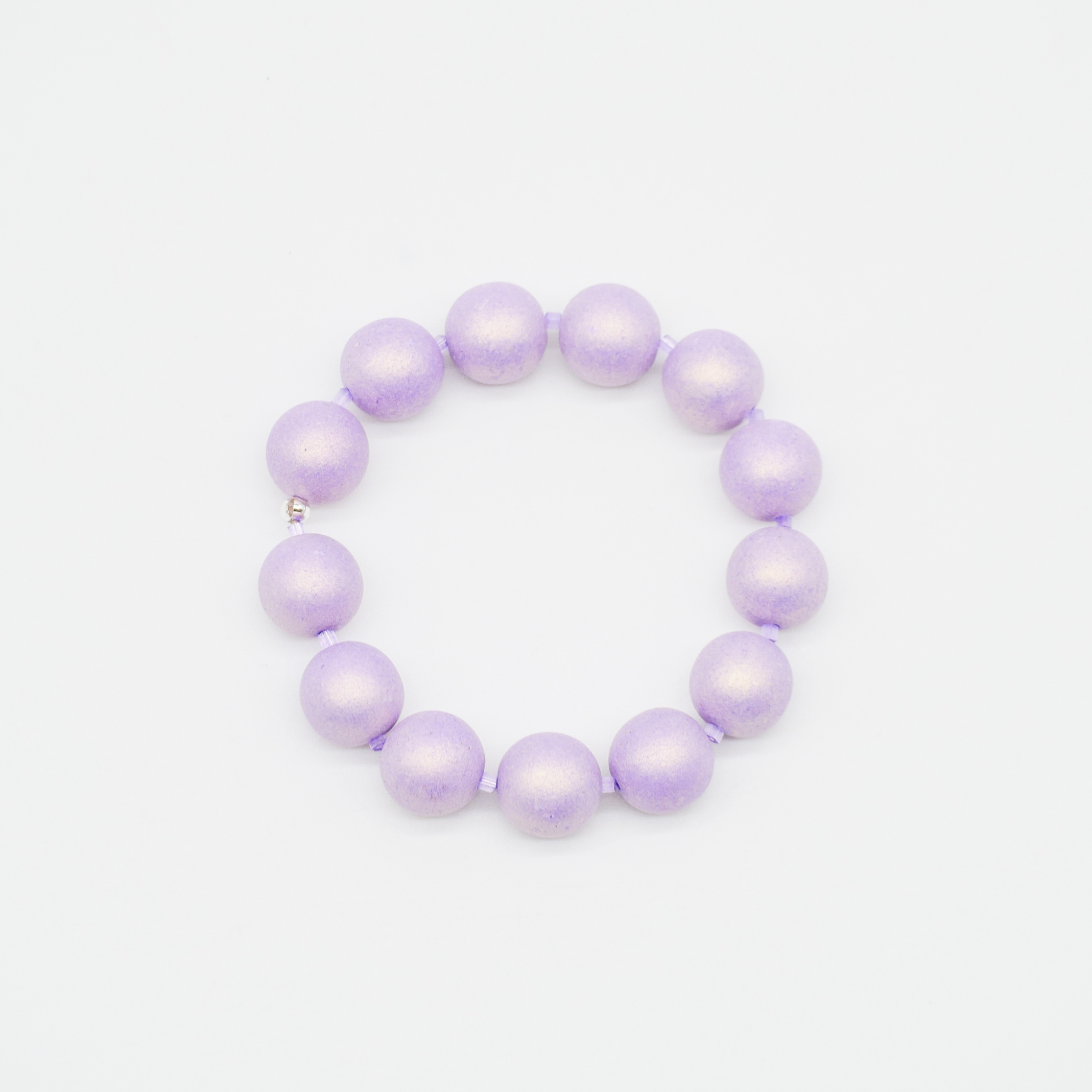 "Summer Feeling" - Armband auf Gummi, Glaskugeln, matt, flieder