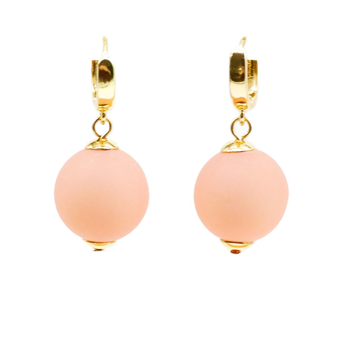 "Color Explosion" Ohrhänger gold mit Polaris-Perle - peach