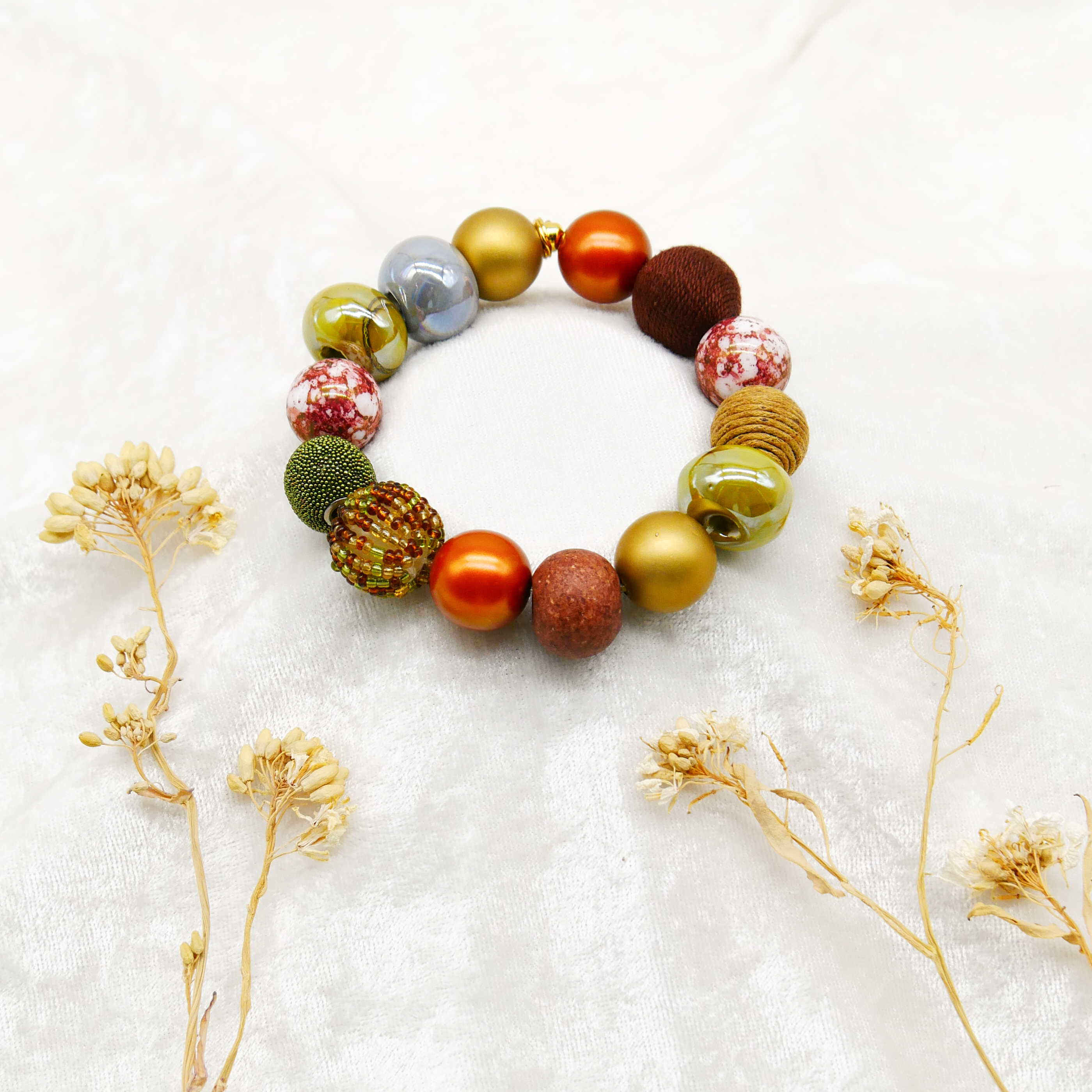  "Bollywood" Armband auf Gummi, nativ