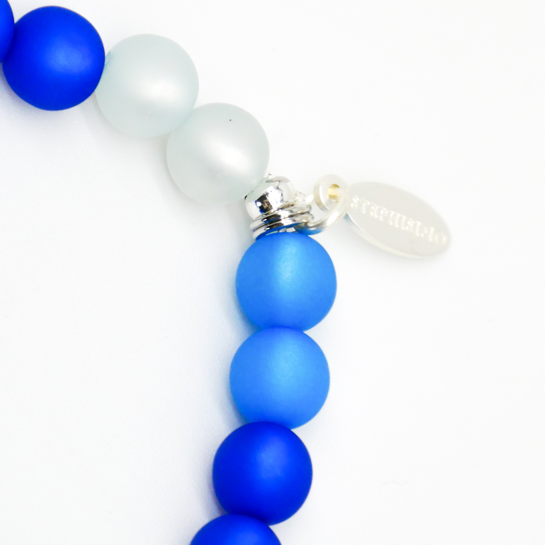  Color Explosion, Armband auf Gummi Ø 8 mm, Glas- und Polaris Perlen, Erde dunkelblau