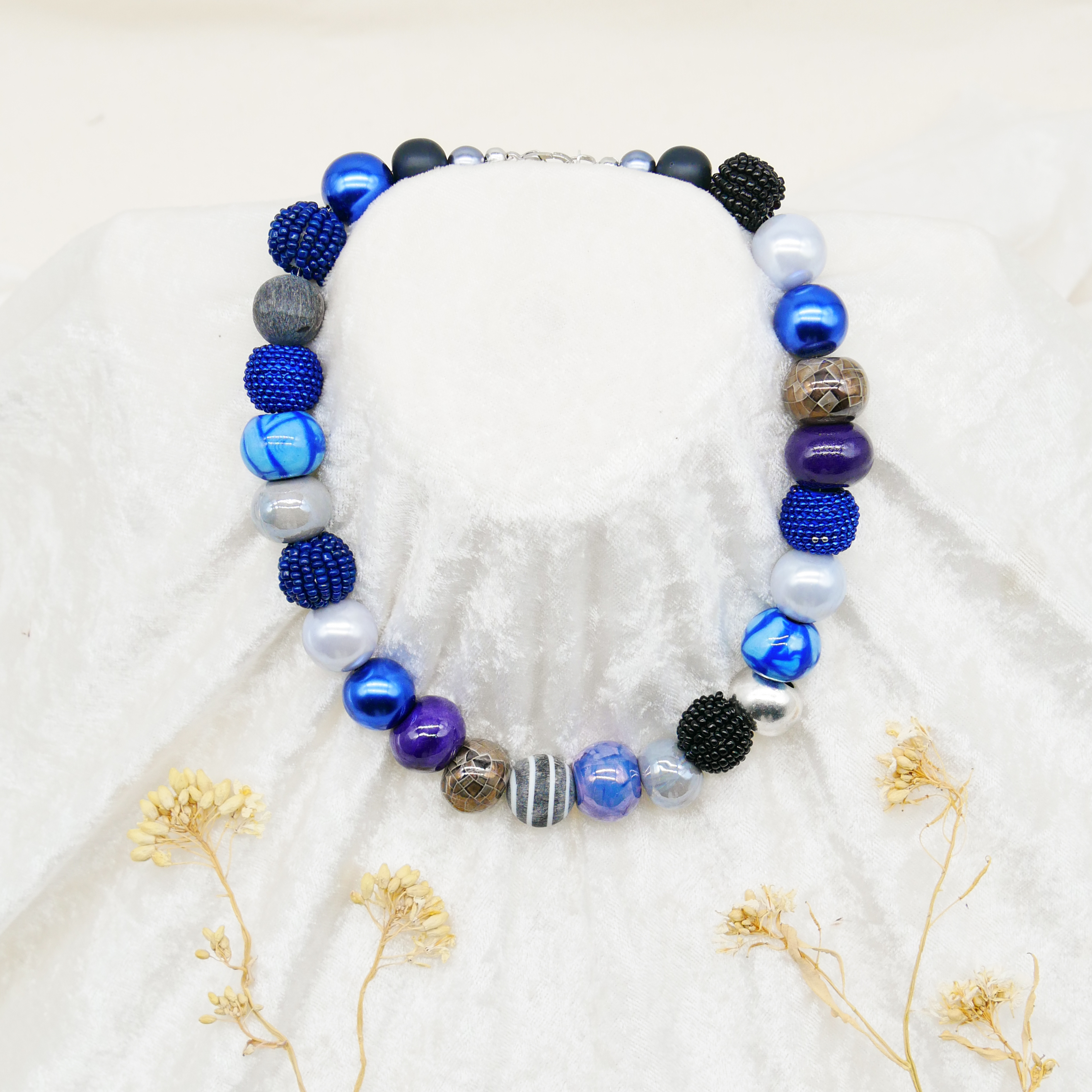 "Bollywood" Kleine Bollywood Ø ca. 16 mm, blau-silber