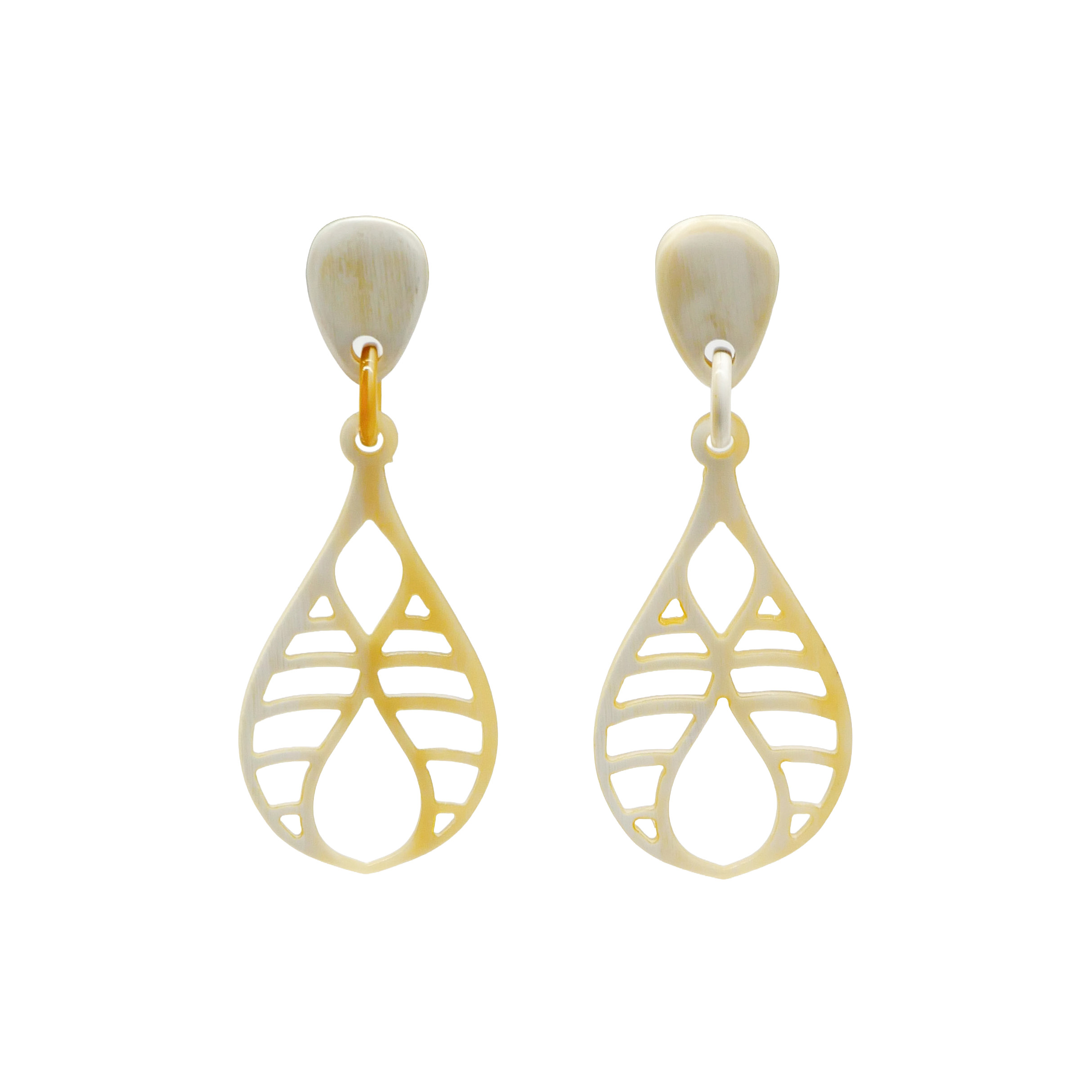  "Craft Art" Ohrring "Pendel" weißes Horn