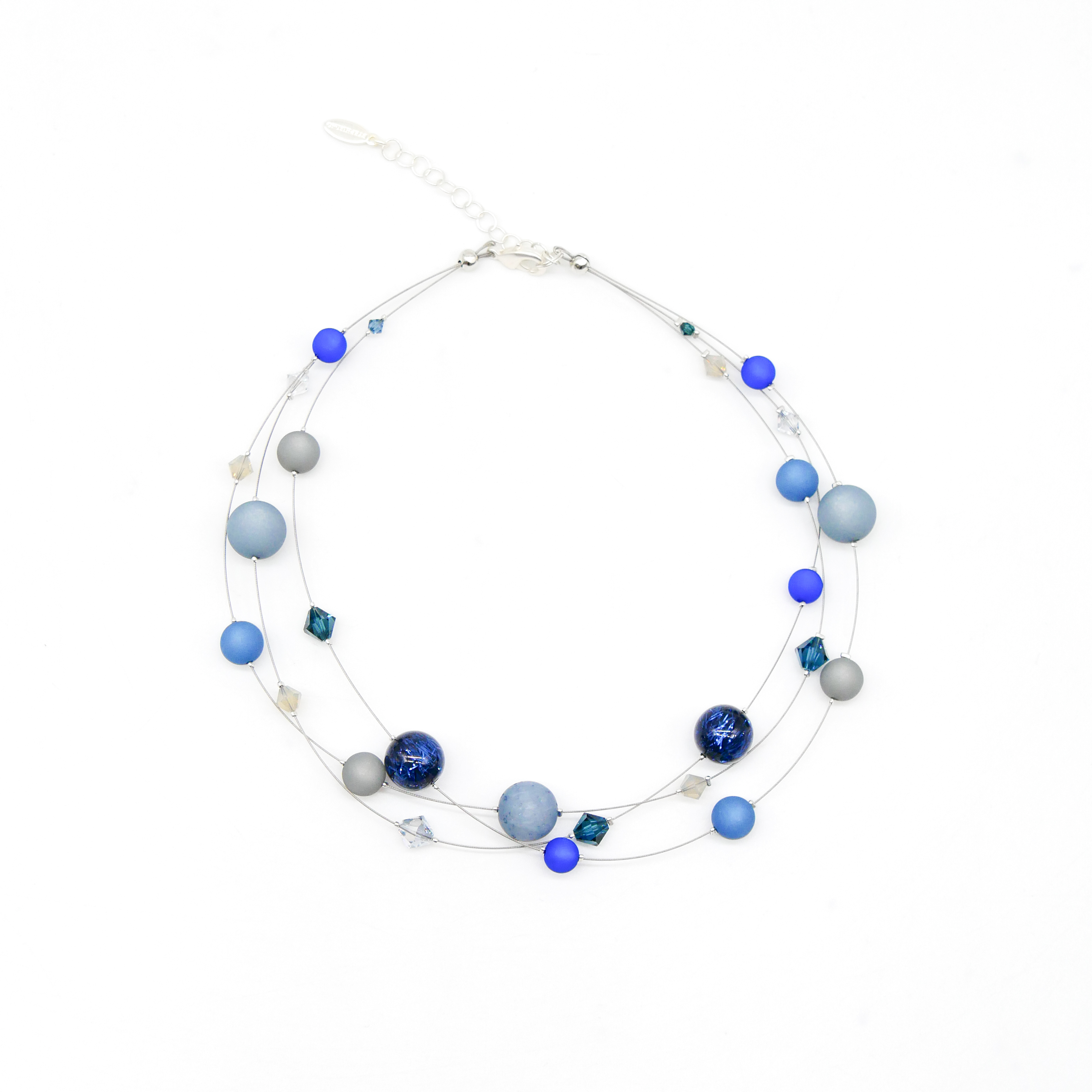 “Color Explosion”, short 3 strand necklace with polaris beads - pearlgentian
