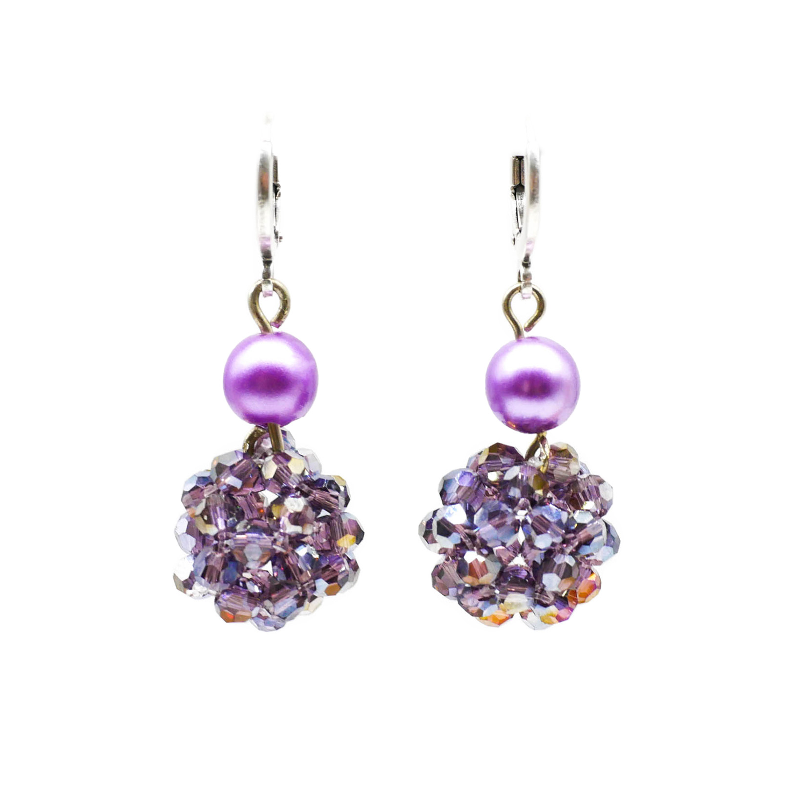 Ohrhänger "Sparkling Ball" - violett