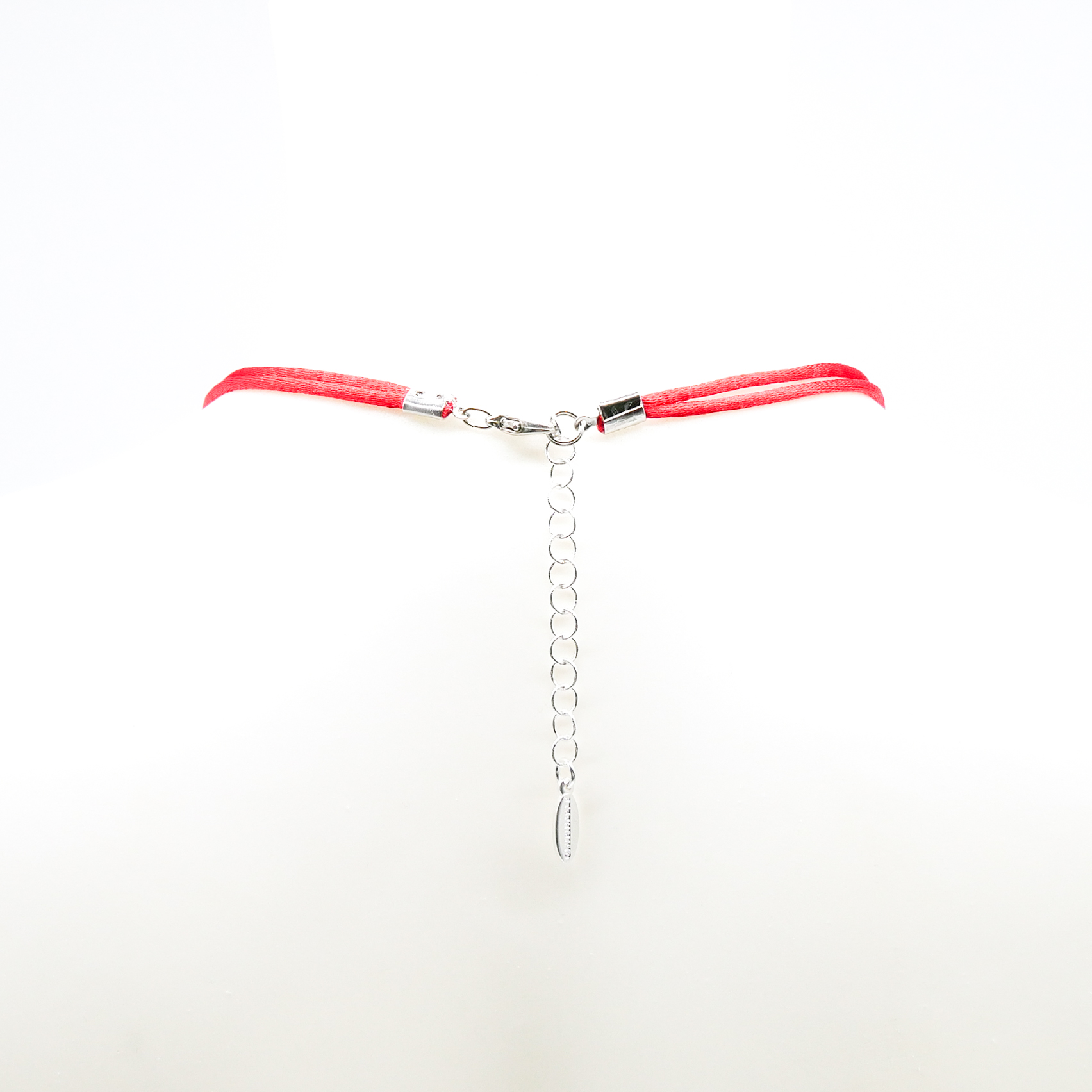 "Summer Feeling", textile tape neckklace cherry