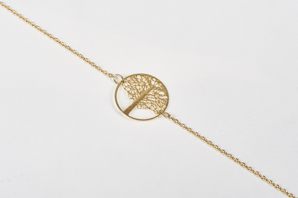 "Fine Filigré" feines Armband, Lebensbaum, vergoldet