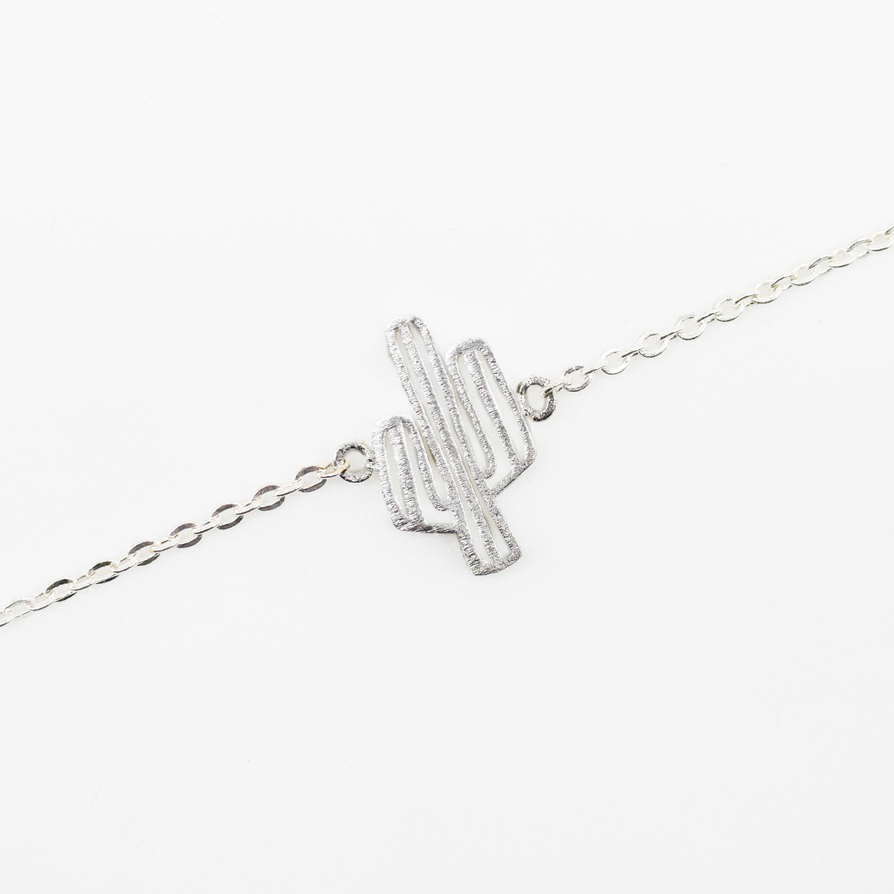 "Fine Filigré" Armband, Anhänger "Kaktus" silber