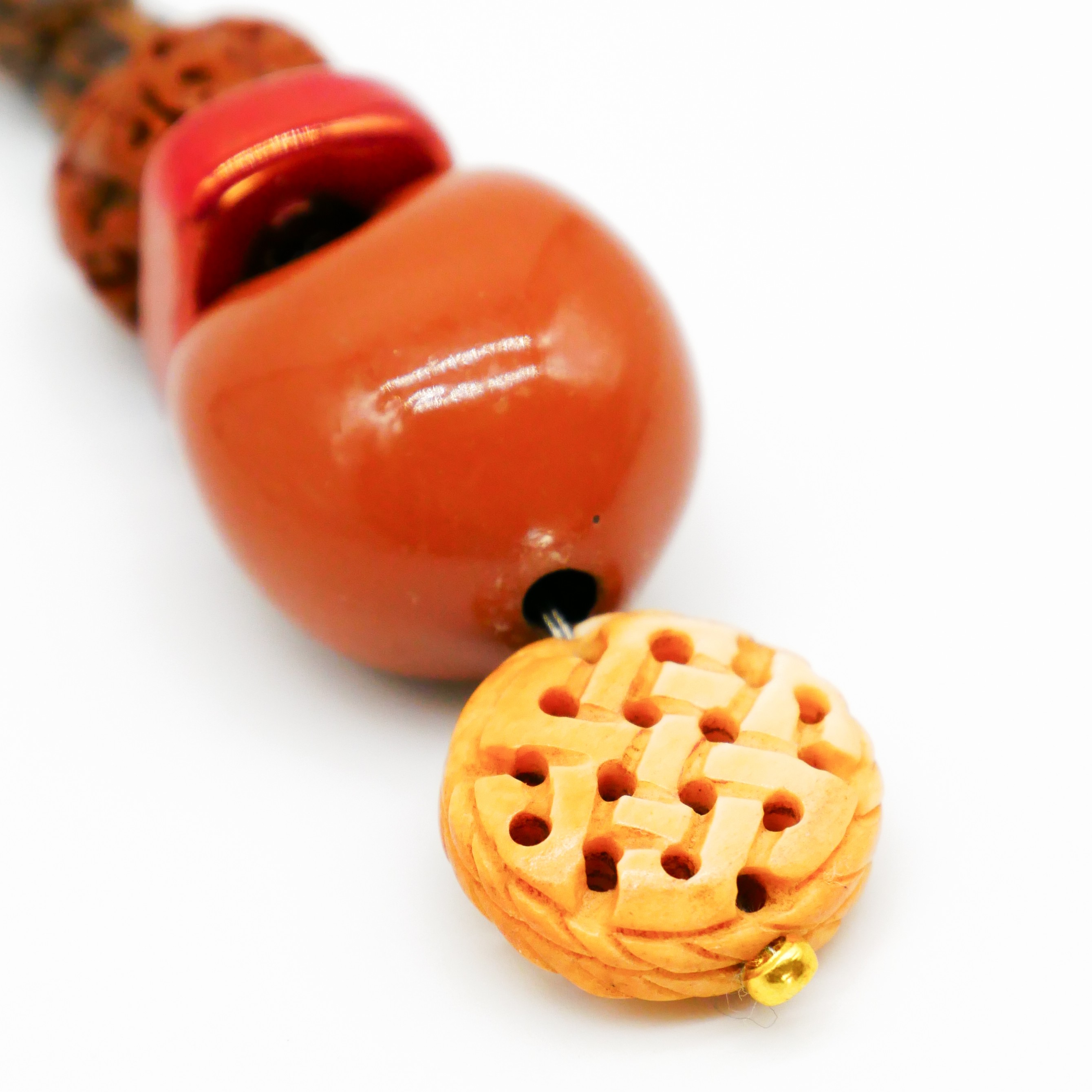 "Lucky Pendant" Anhänger, 1 Strang Holz-Samenperle, Keramik- und Knochenperle "Lucky Pendant" Anhänger, 1 Strang Holz-Samenperle, Keramik- und Knochenperle