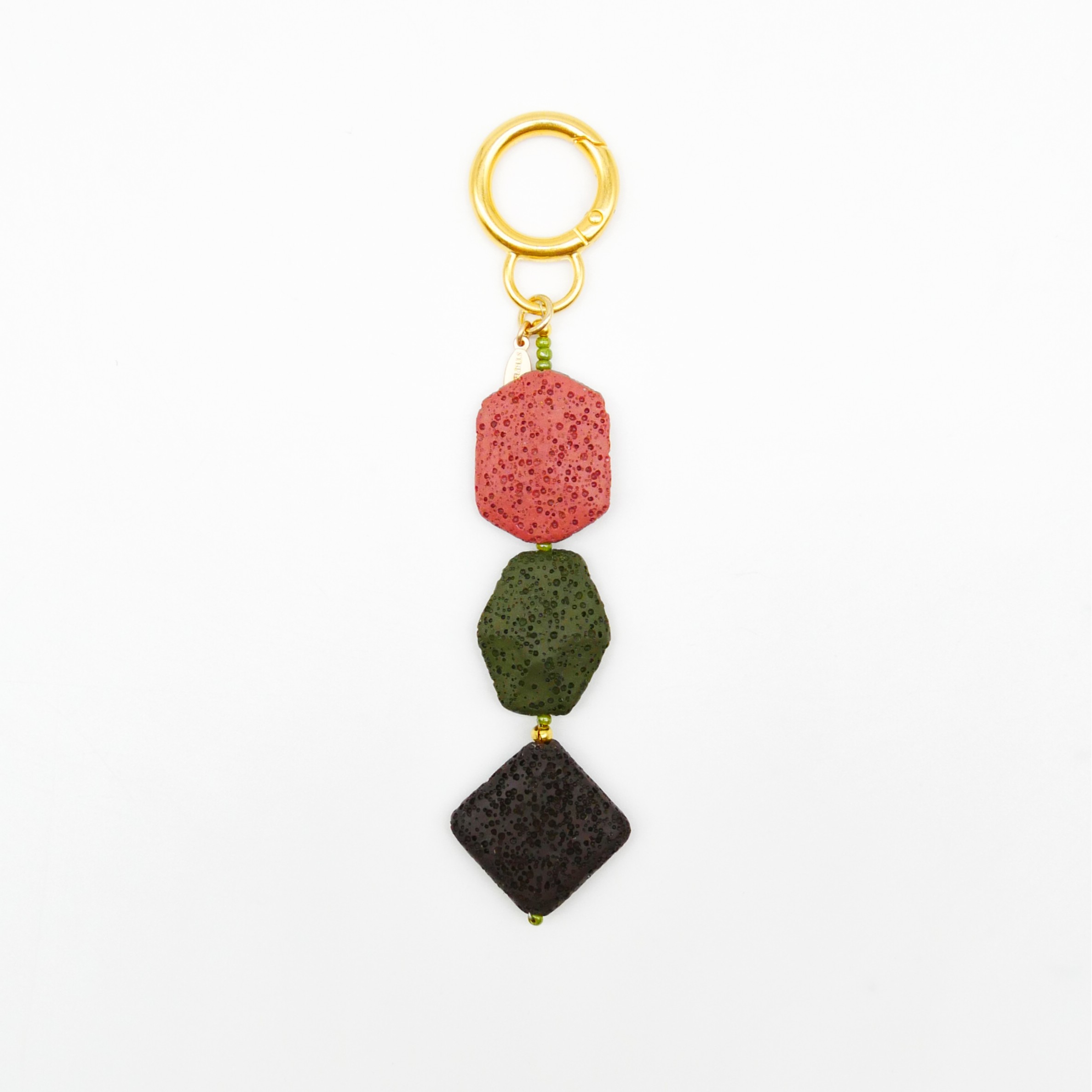 "Lucky Pendant" Anhänger, 1 Strang farbige Lavaperlen 