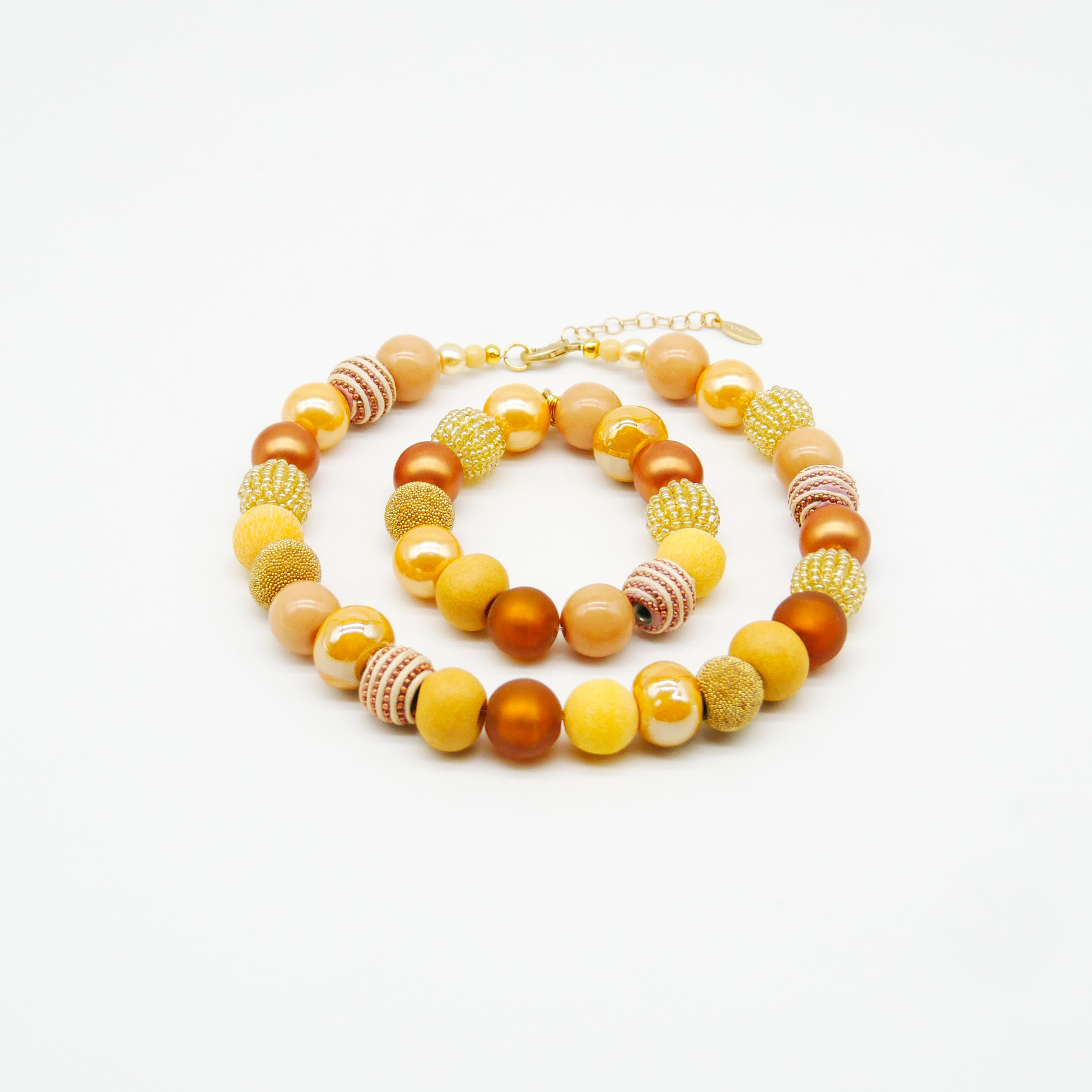  "Bollywood" Armband auf Gummi, sand