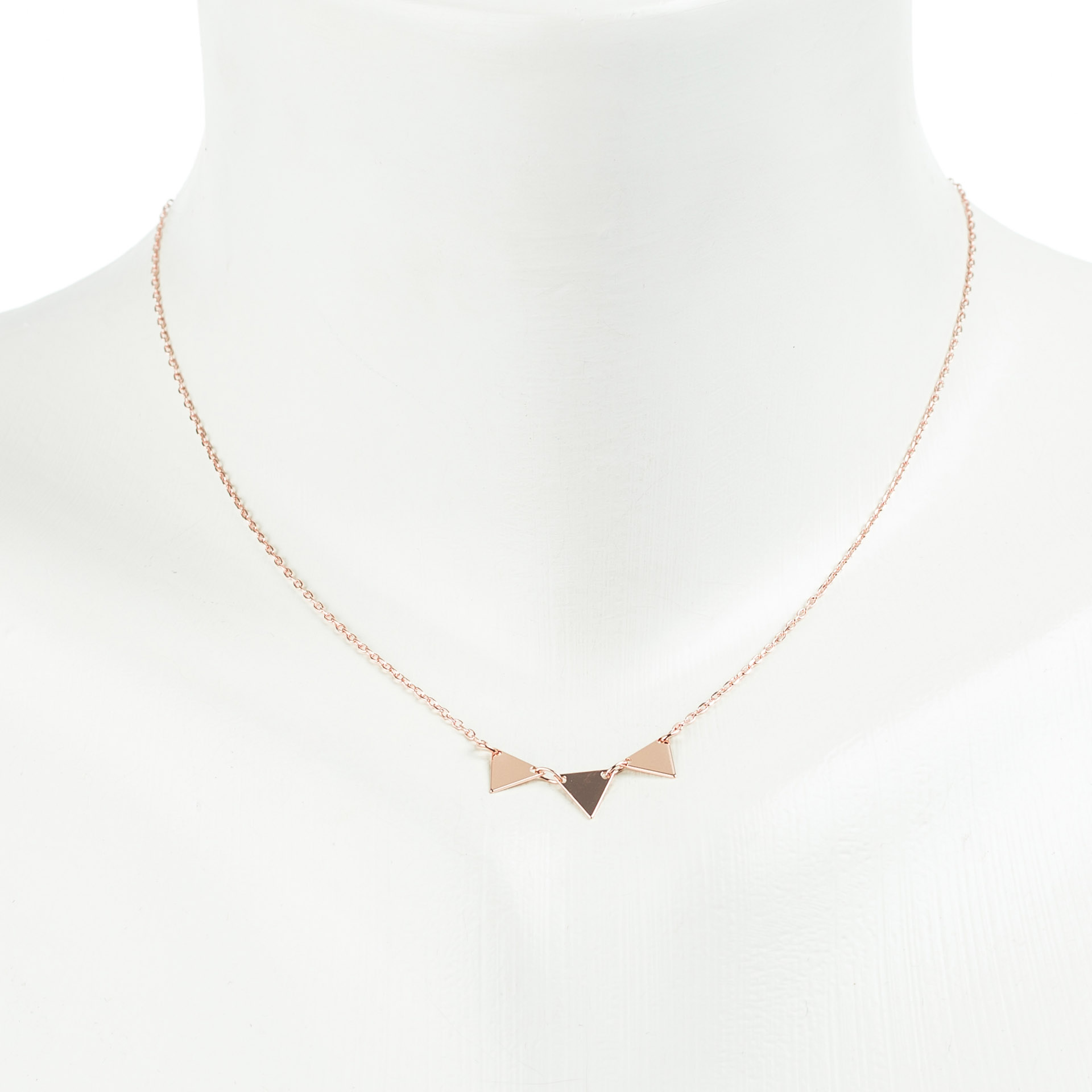 "Fine Filigré" feine kurze Metallkette,kleine Dreiecke, rosé vergoldet