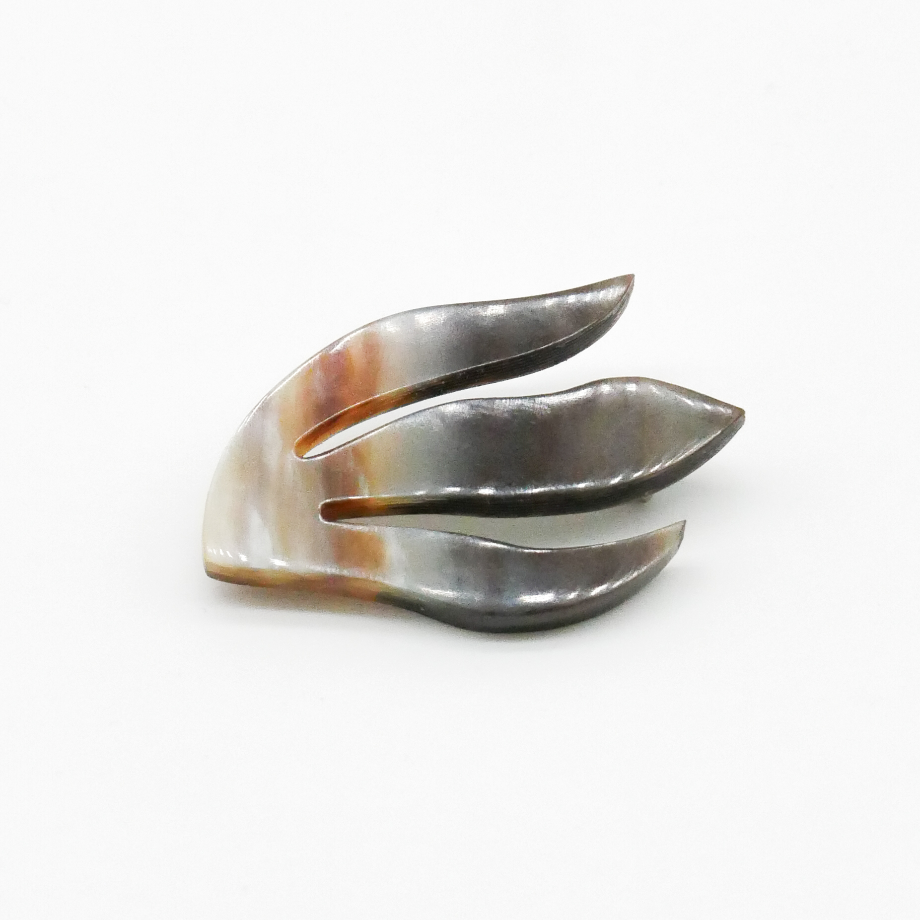  Hornbrosche "Flamme" braunes Horn 