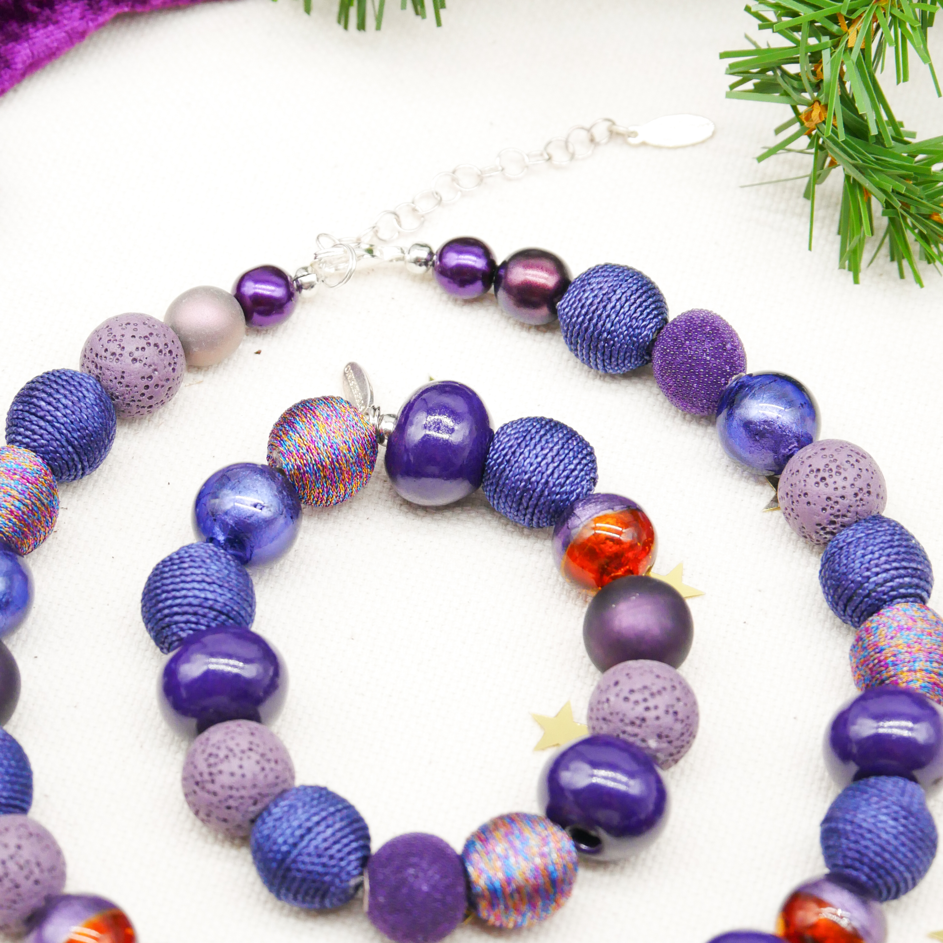 "Bollywood" Kleine Bollywood Ø ca. 16 mm, aubergine