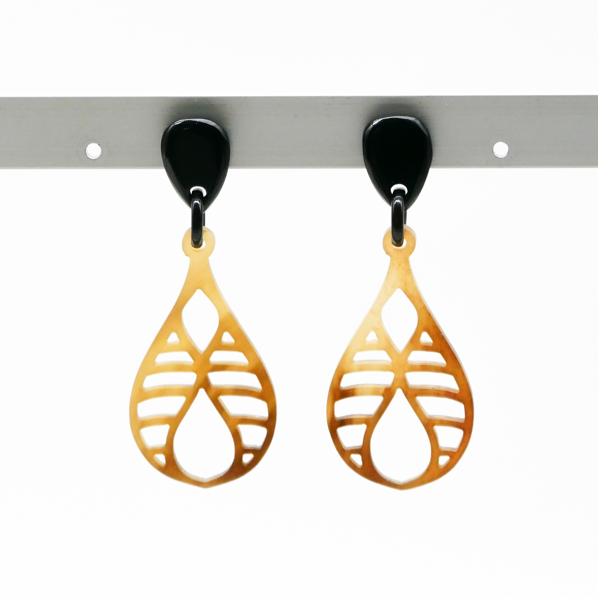  "Craft Art" Ohrring "Pendel" braunes Horn