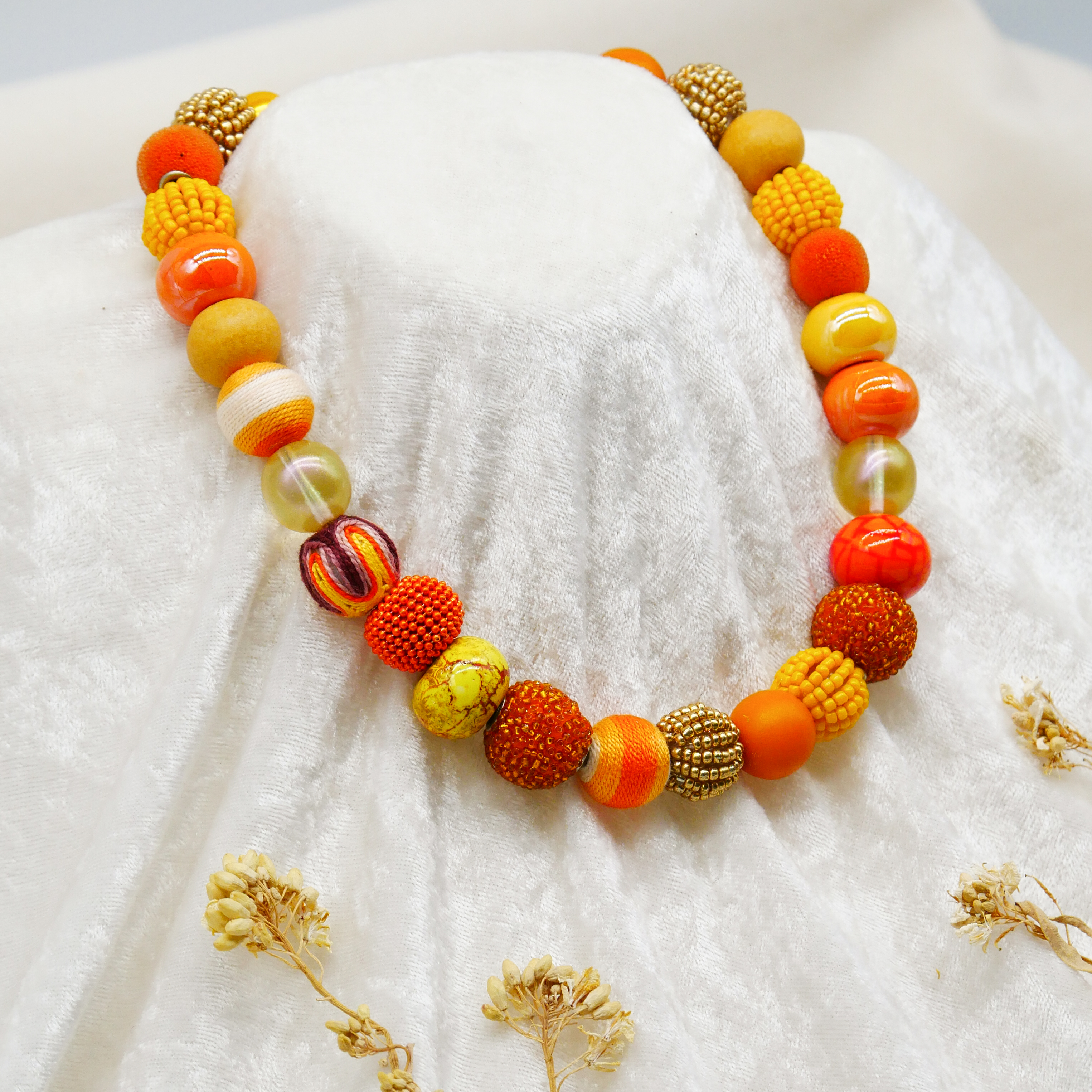 "Bollywood" Kleine Bollywood Ø ca. 16 mm, gelb-orange