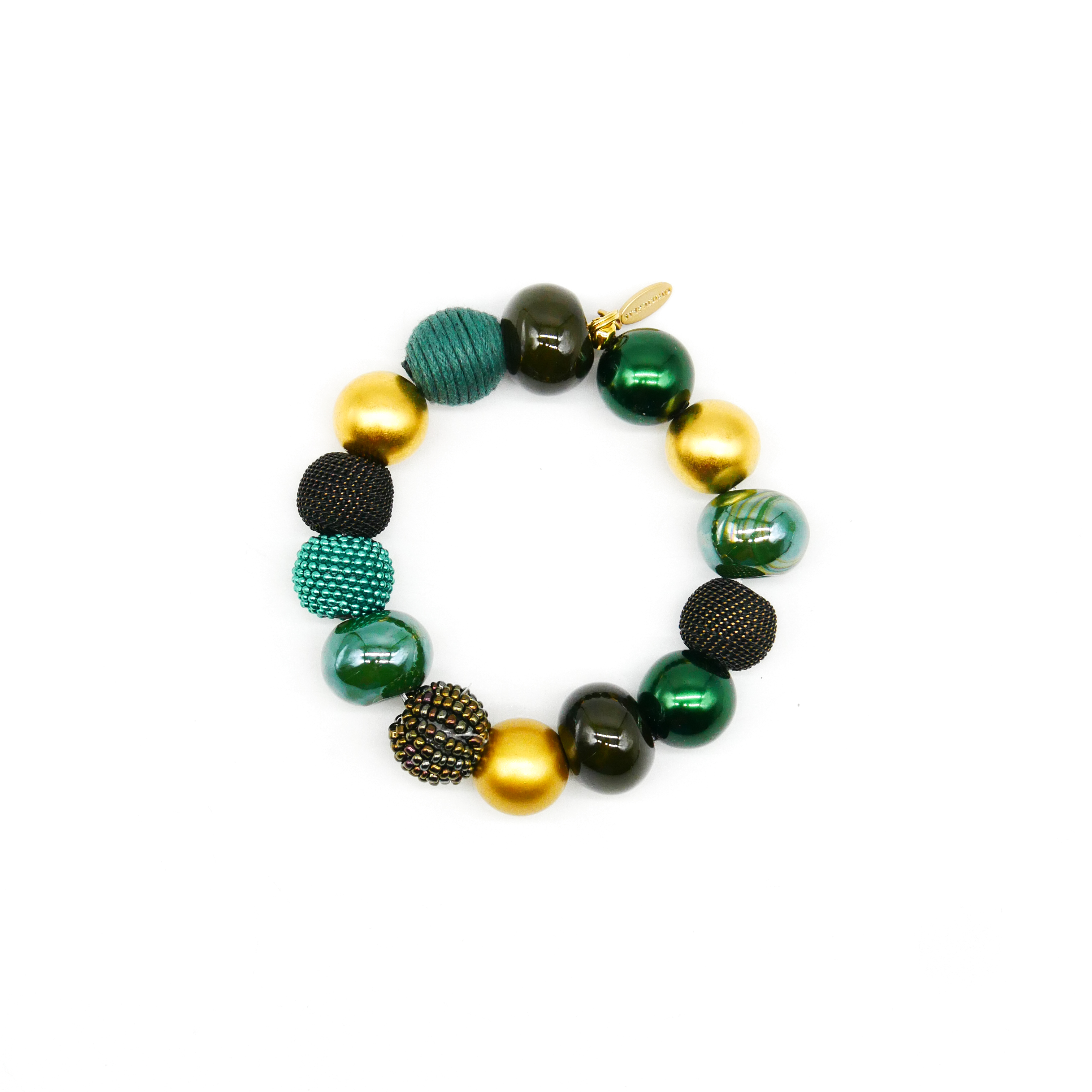  "Bollywood" Armband auf Gummi, burnt olive