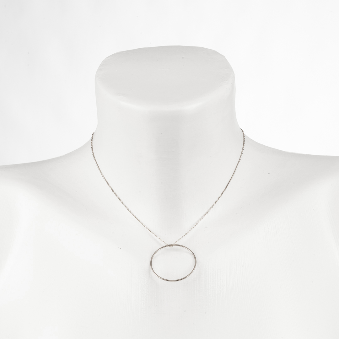 "Fine Filigré" feine kurze Metallkette, Kreis, 30mm, versilbert