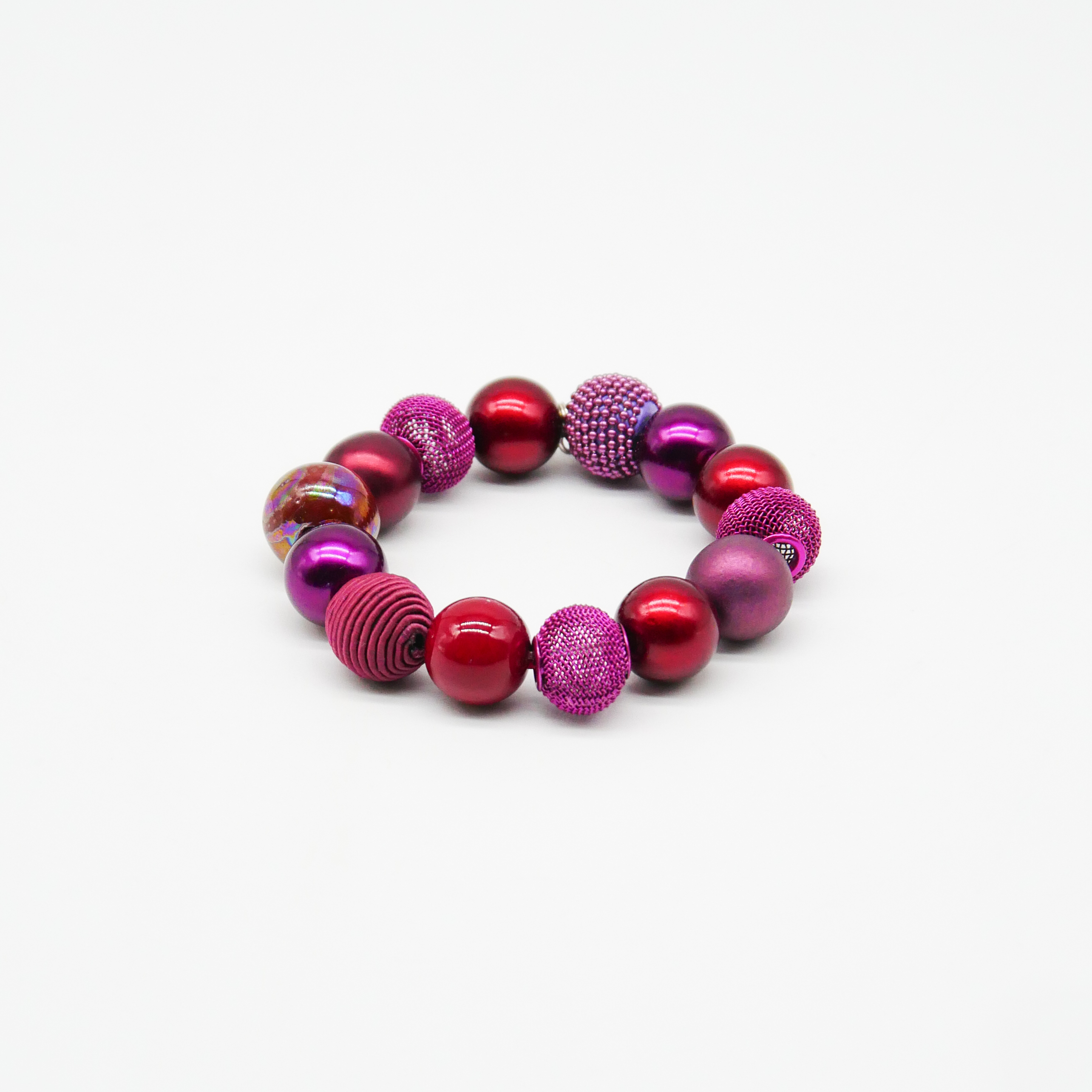  "Bollywood" Armband auf Gummi, burgunder