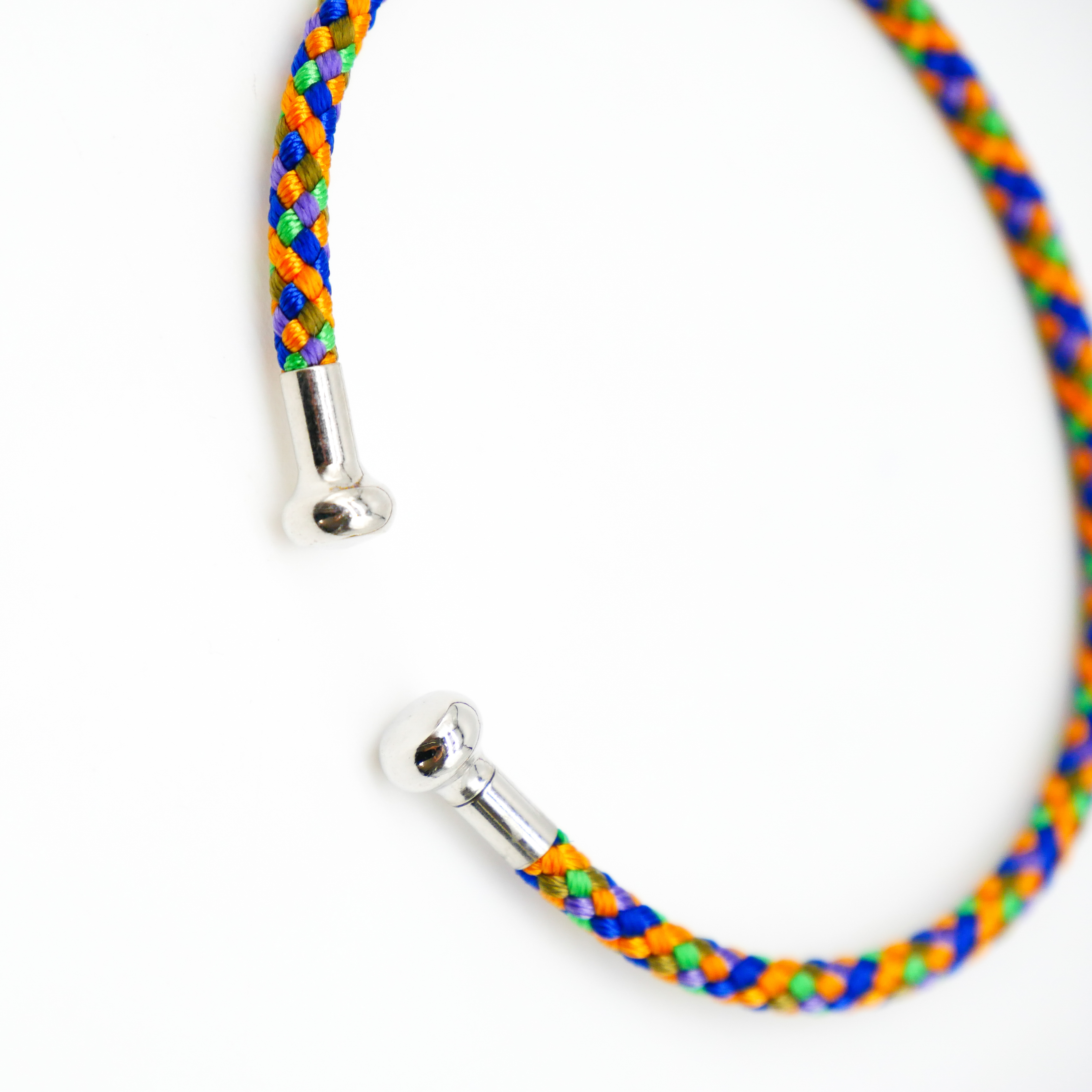 "Summer Feeling", blau orange Armband mit abschraubbarer Endkappe silber "Summer Feeling", blau orange Armband mit abschraubbarer Endkappe silber
