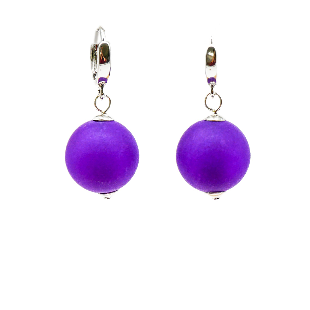 "Color Explosion" Ohrhänger mit Polaris-Perle - violett