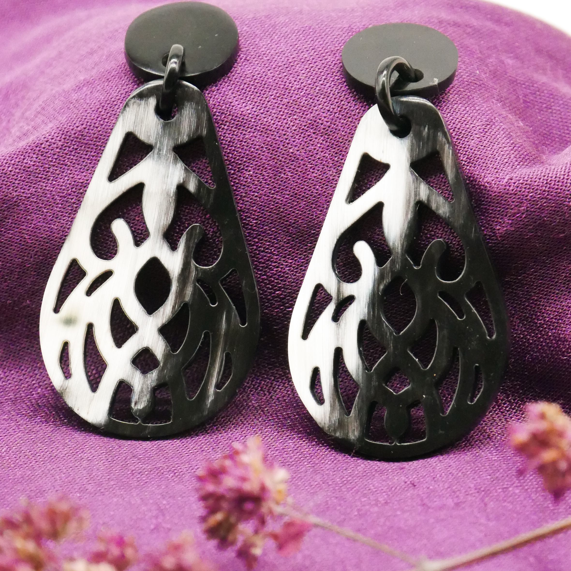  "Craft-Art", Ohrring "Drop" marble Horn Ornament 1 