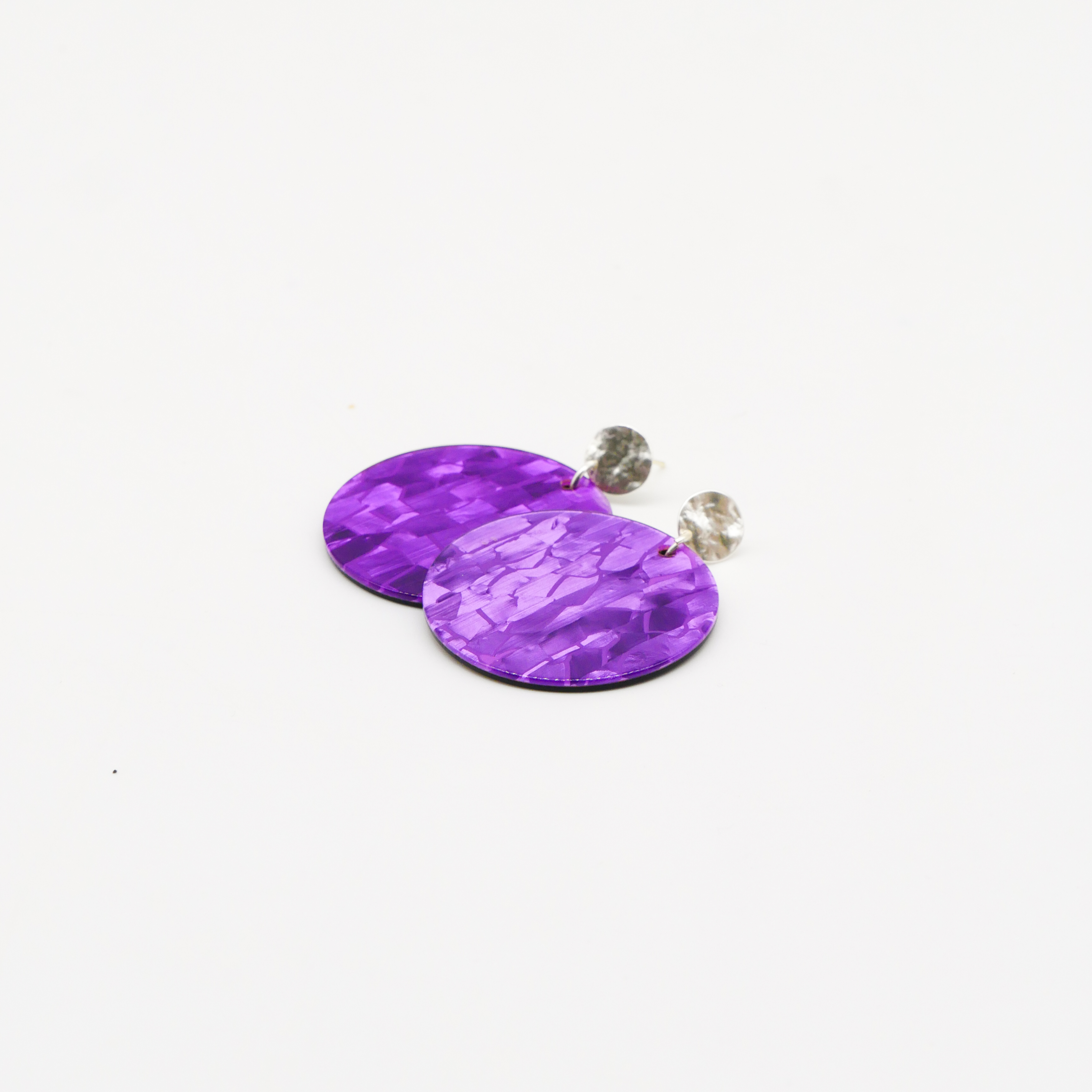 "Color Explosion", Ohrstecker Scheibe Ø 40 mm, Oberteil Ø 10 mm vergoldet, purple "Color Explosion", Ohrstecker Scheibe Ø 40 mm, Oberteil Ø 10 mm vergoldet, purple