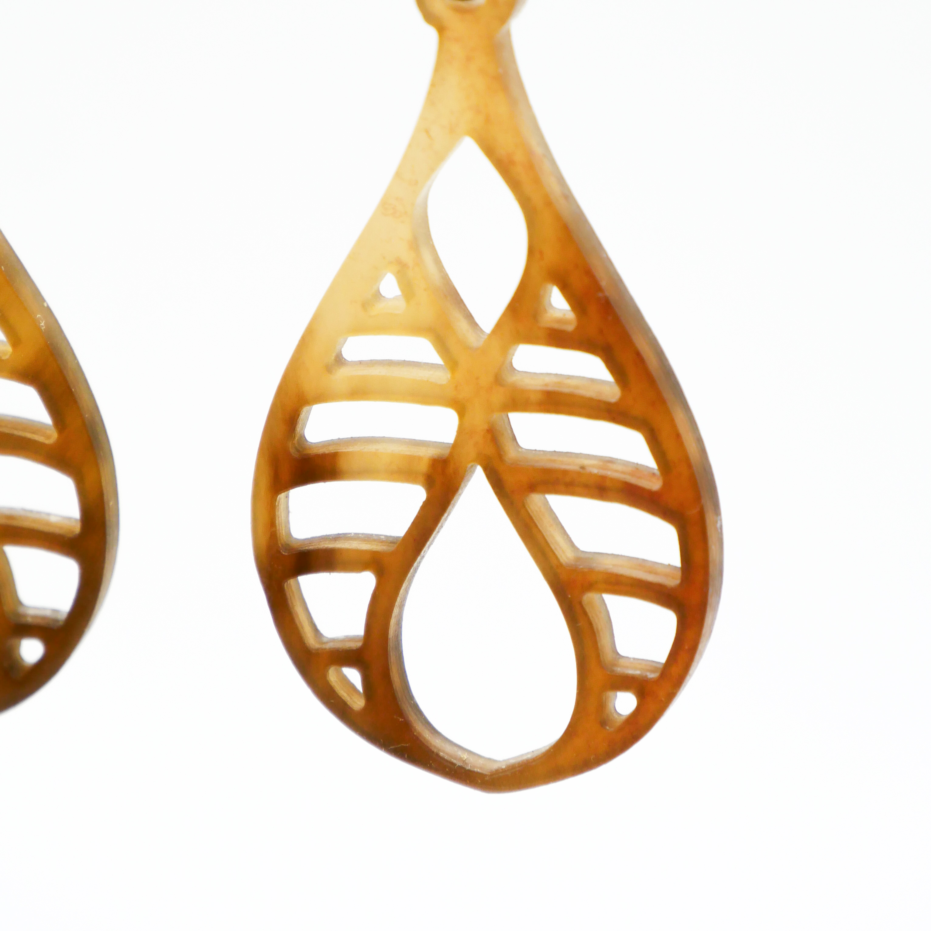  "Craft Art" Ohrring "Pendel" braunes Horn