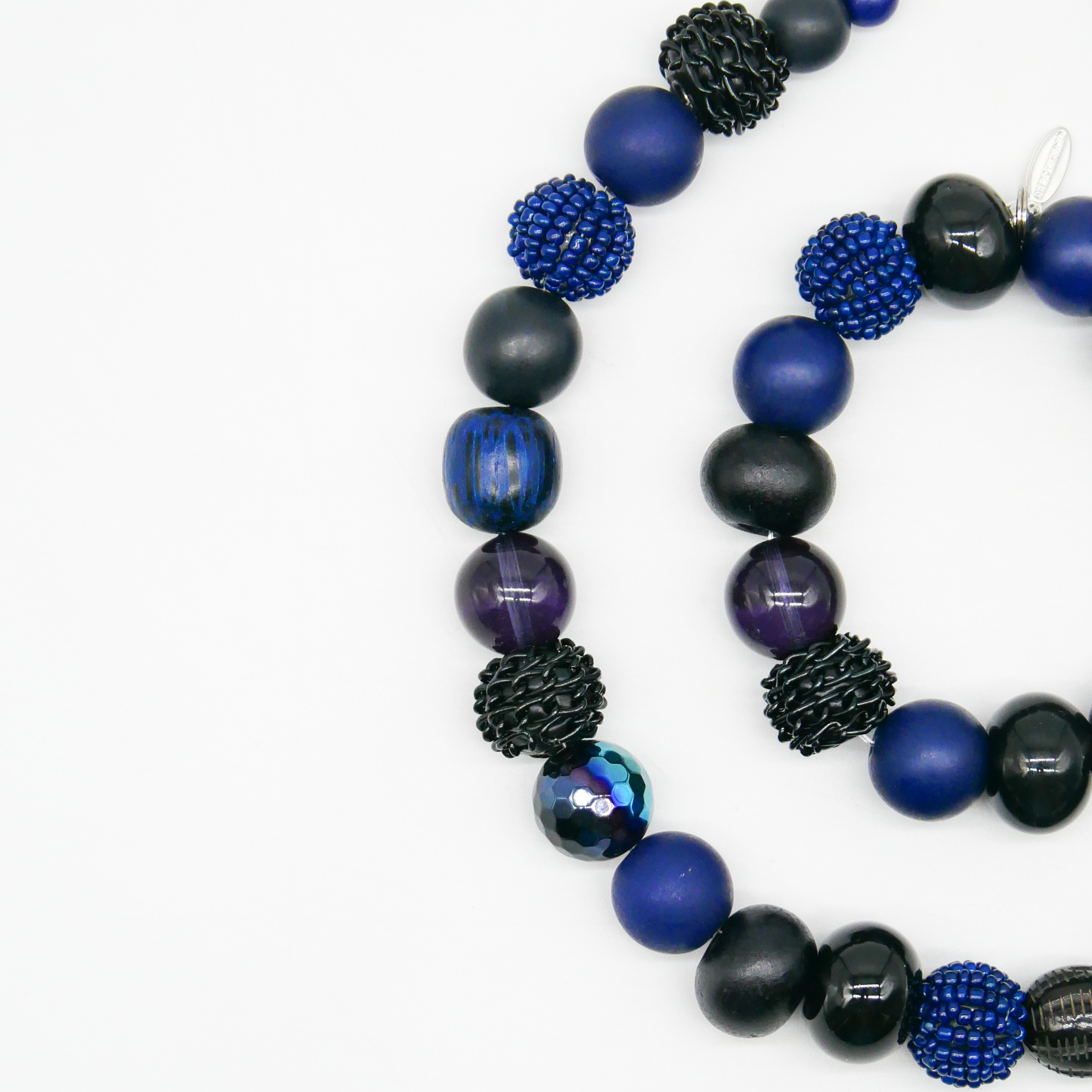  "Bollywood" Armband auf Gummi, mitternachtsblau