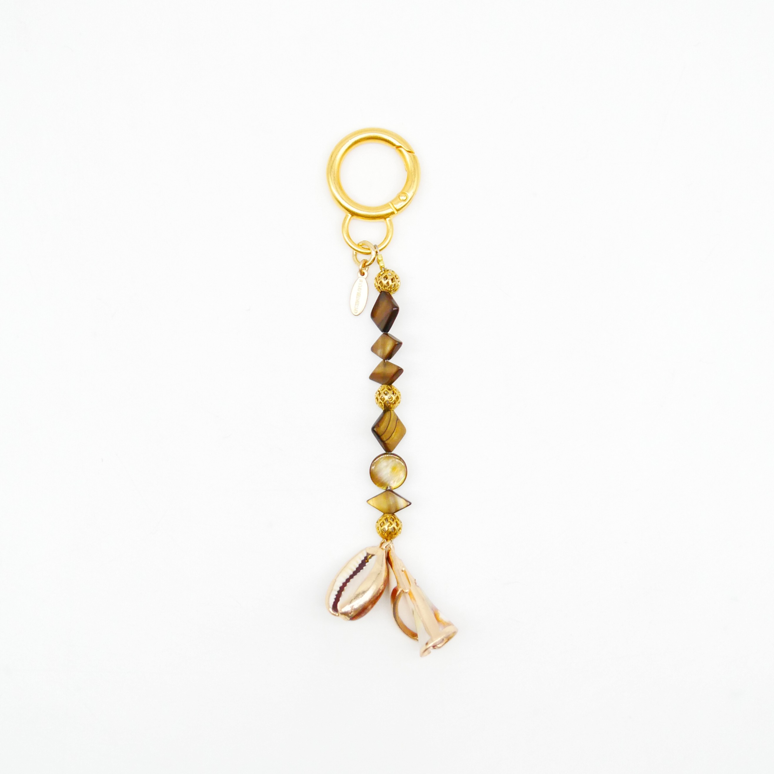 "Lucky Pendant" Anhänger, 1 Strang braun Muschelperlen und zwei Schneckenanhänger 