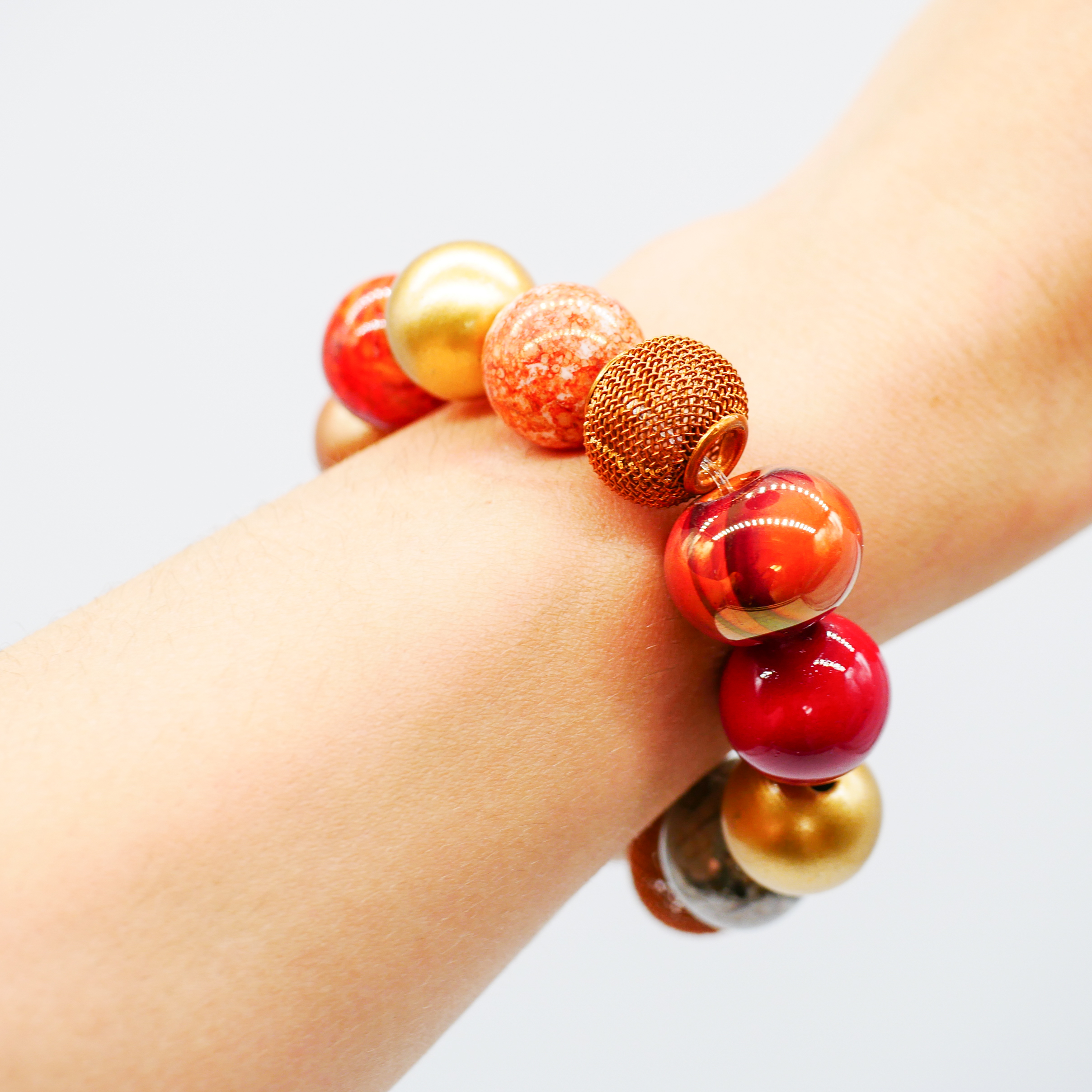 Armband zu "Bollywood", blutorange