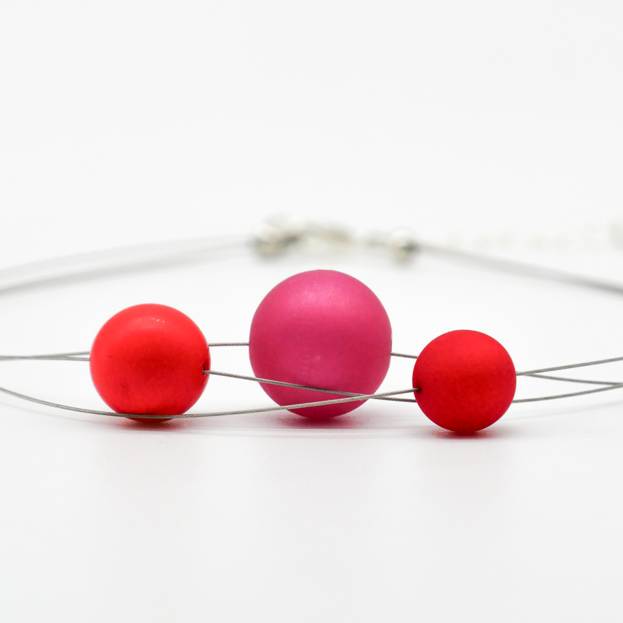  Color Explosion, kurze 3-Strang Kette "Planet" - Mars rot-pink