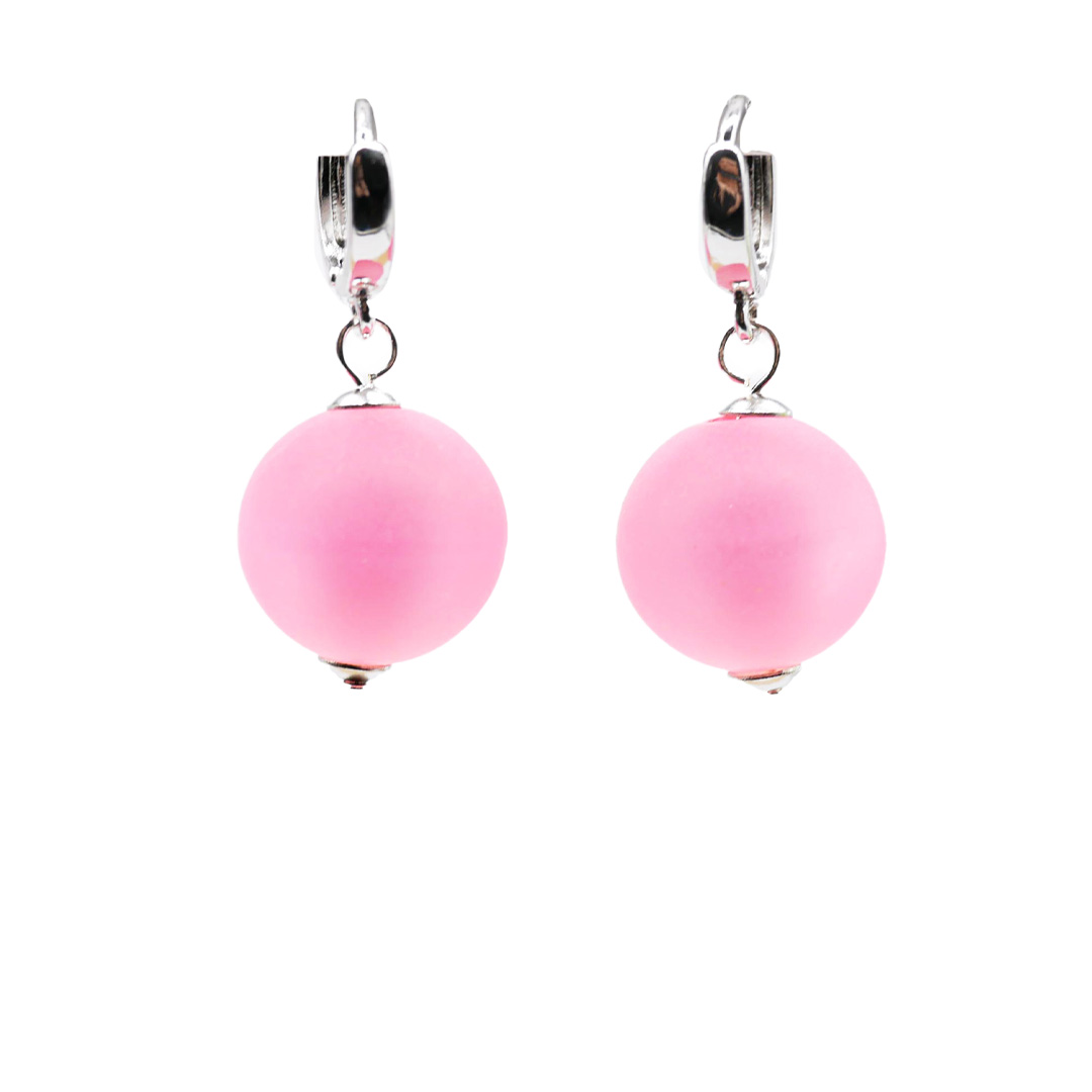 "Color Explosion" Ohrhänger silber mit Polaris-Perle - pink