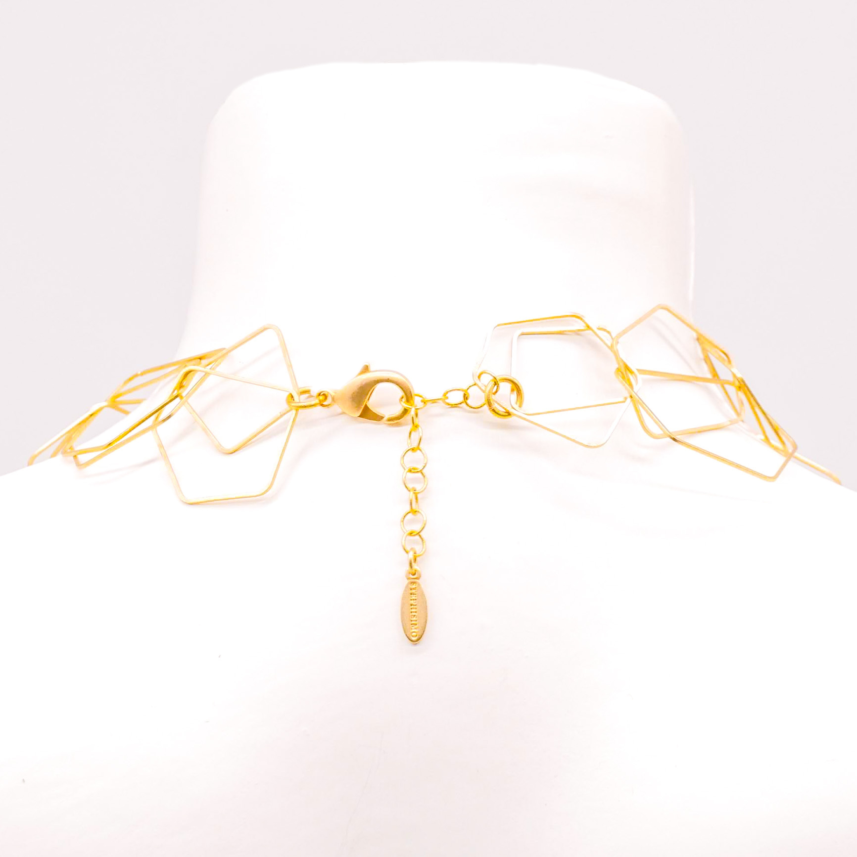 "Charmkette" Gliederkette, doppeltes Vieleck, kurz, vergoldet, ca. 60cm