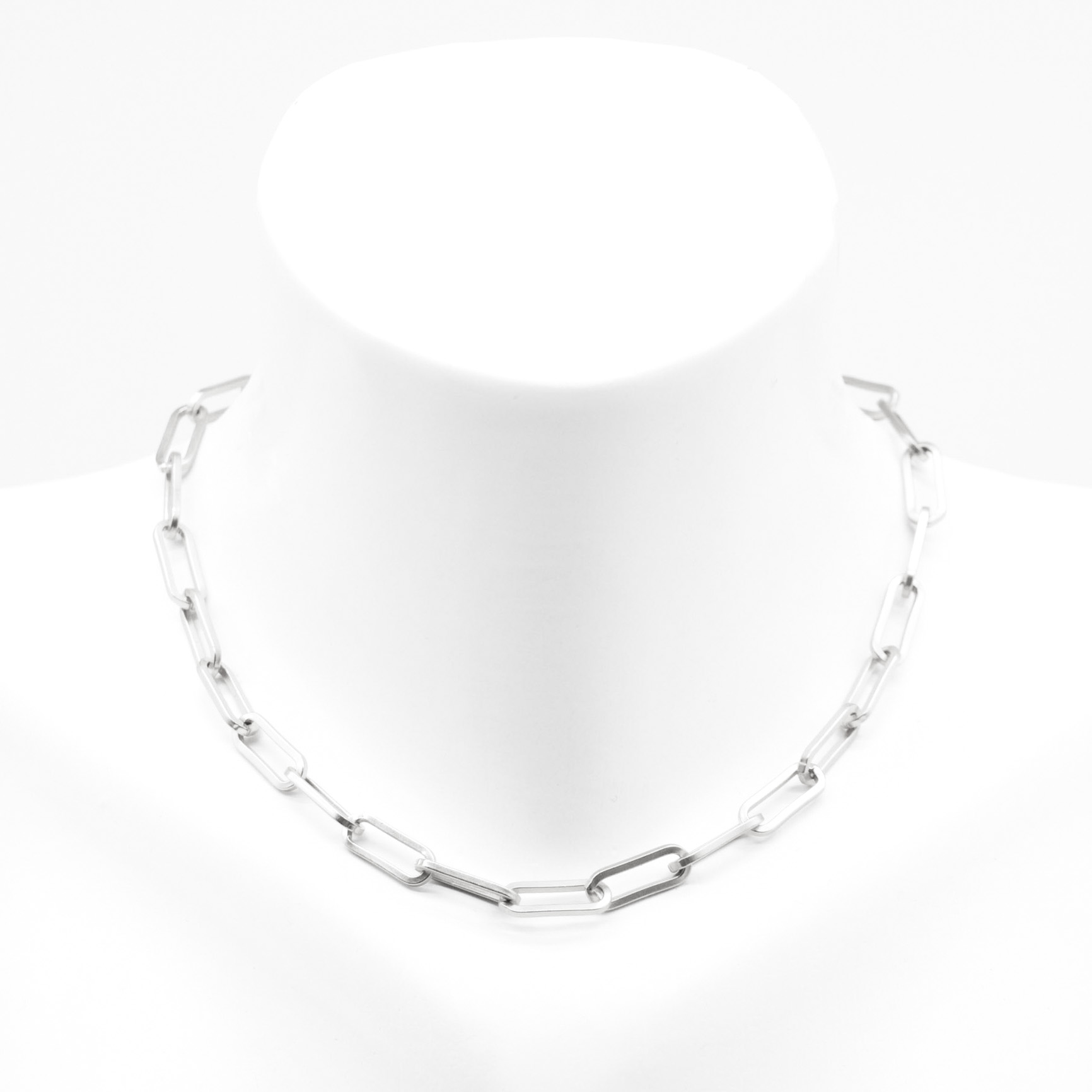 "Charmkette" kurze Gliederkette, Ovale, versilbert