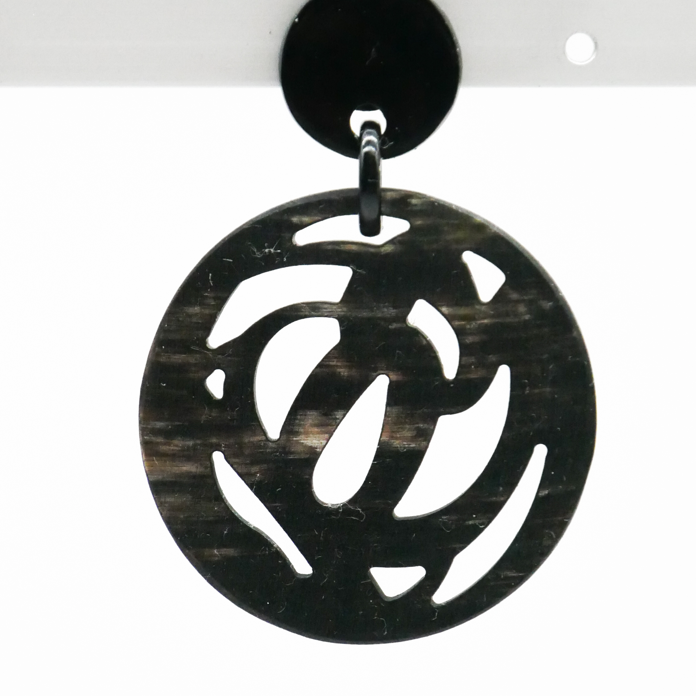  "Craft-Art", Ohrring Ø ca. 40 mm marble Horn verspieltes Design 