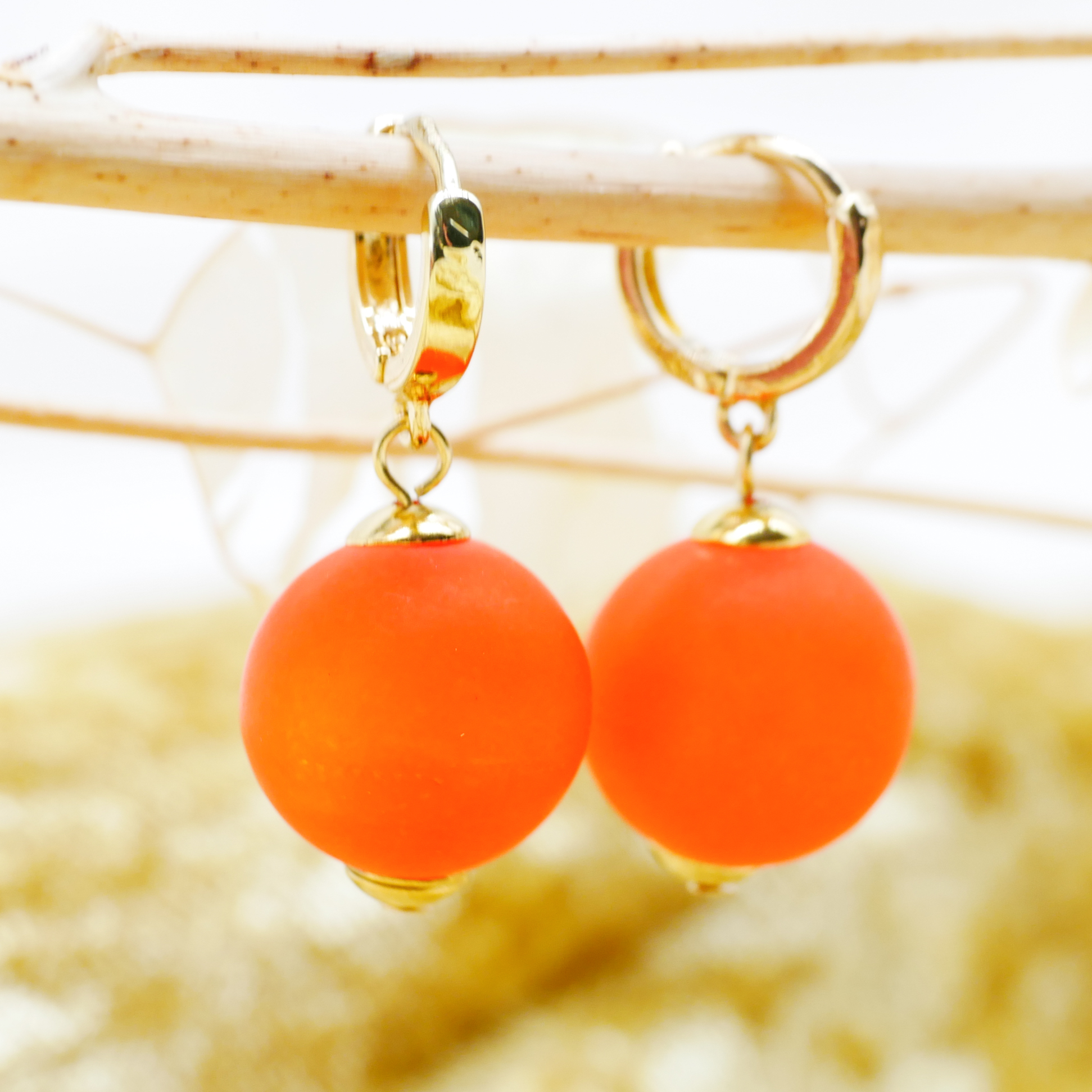 "Color Explosion" Ohrhänger gold mit Polaris-Perle - zucca
