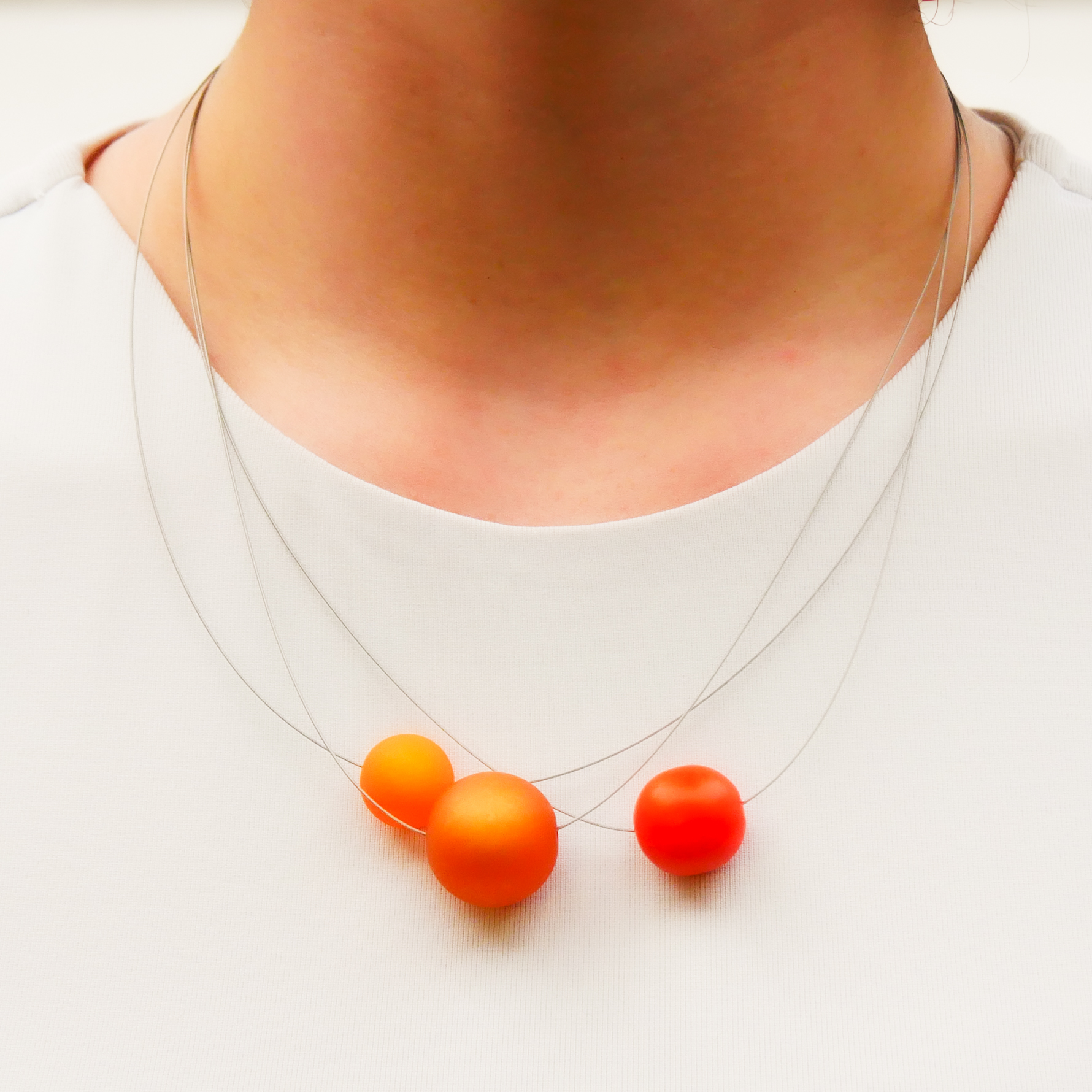  Color Explosion, kurze 3-Strang Kette "Planet" - Jupiter orange