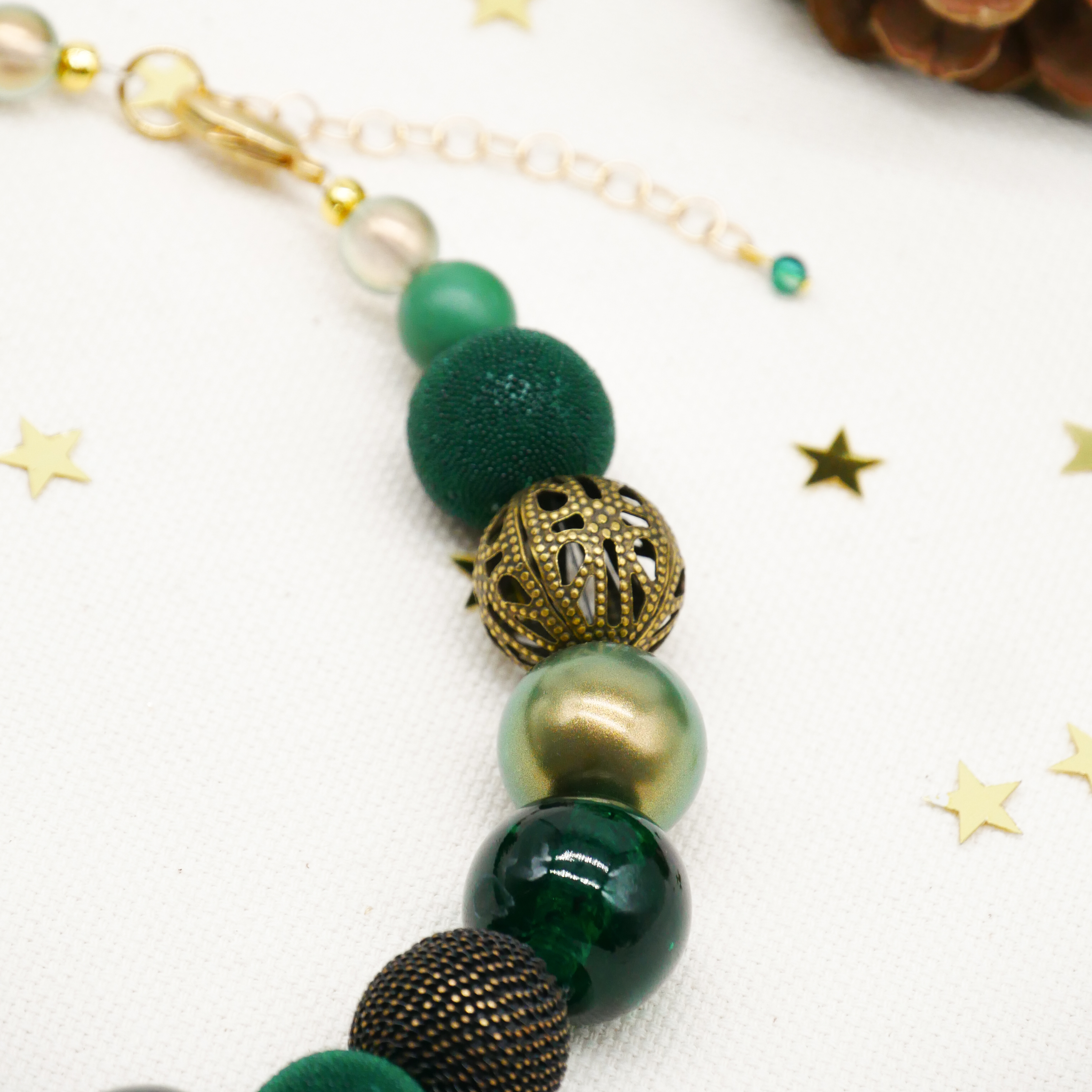 "Bollywood" Kette Ø ca. 20 mm, burnt olive