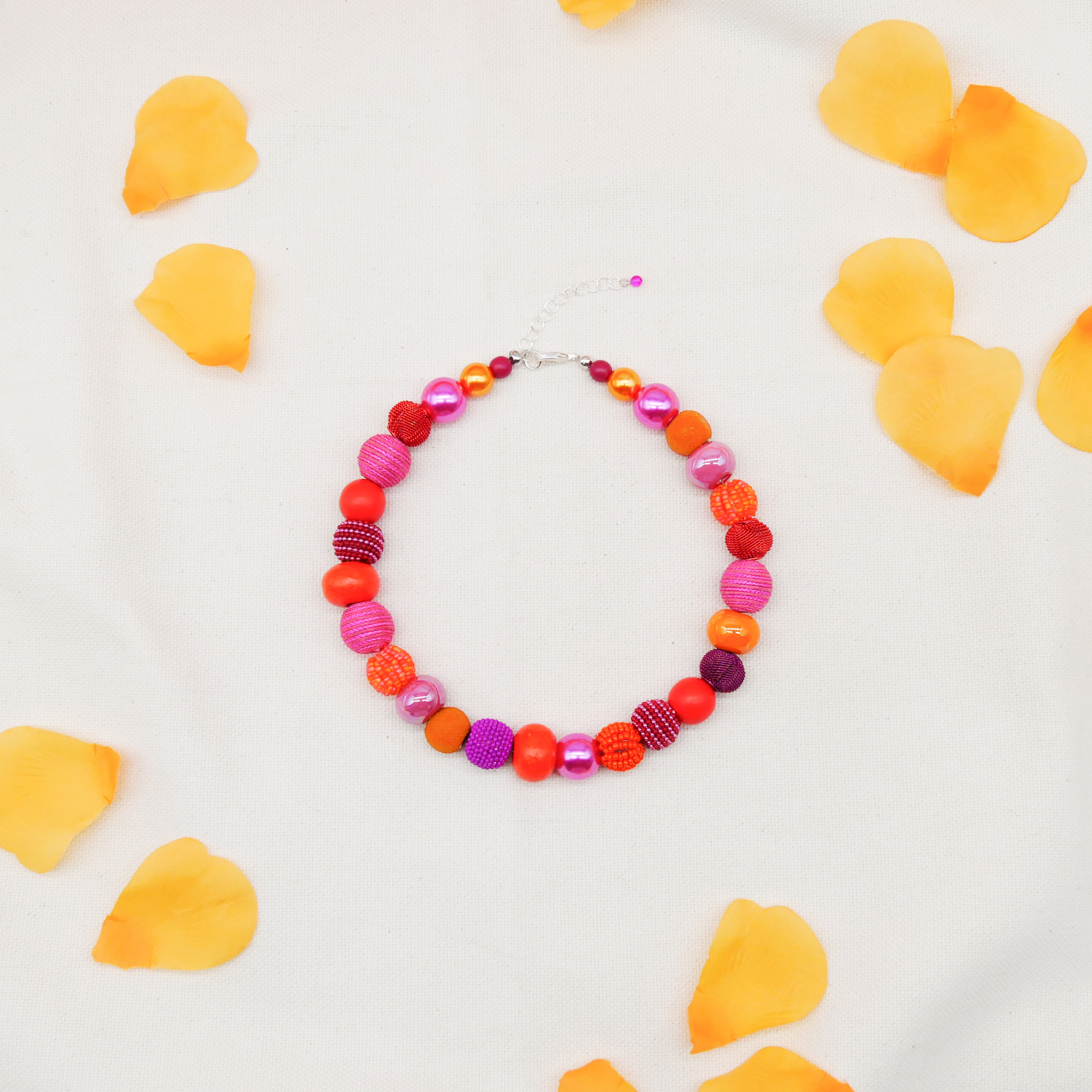 "Bollywood" Kleine Bollywood Ø ca. 16 mm, pink-orange