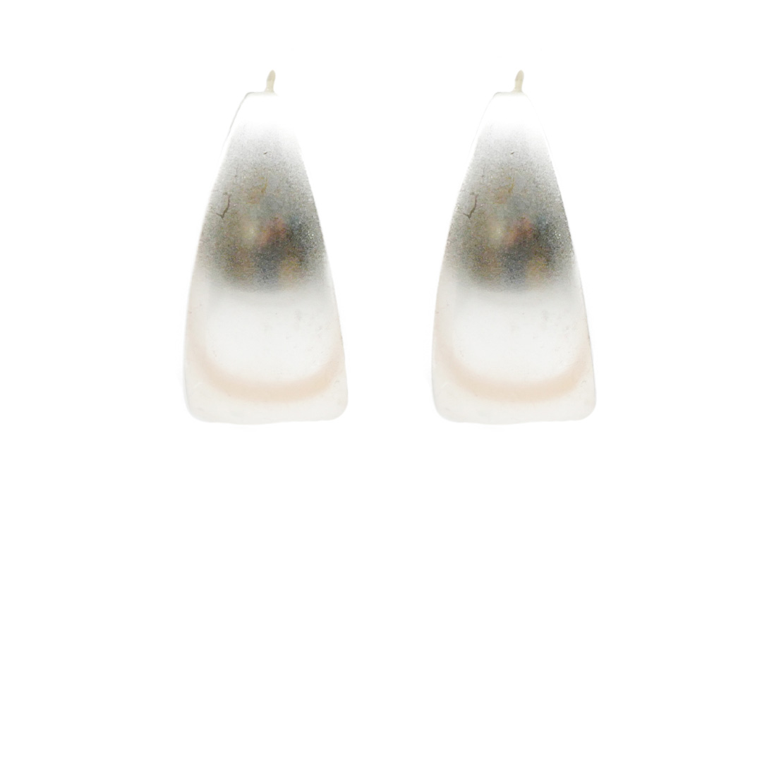 "Circle", creole earring Ø approx. 27mm, approx. 20mm smooth and curved, silver matt