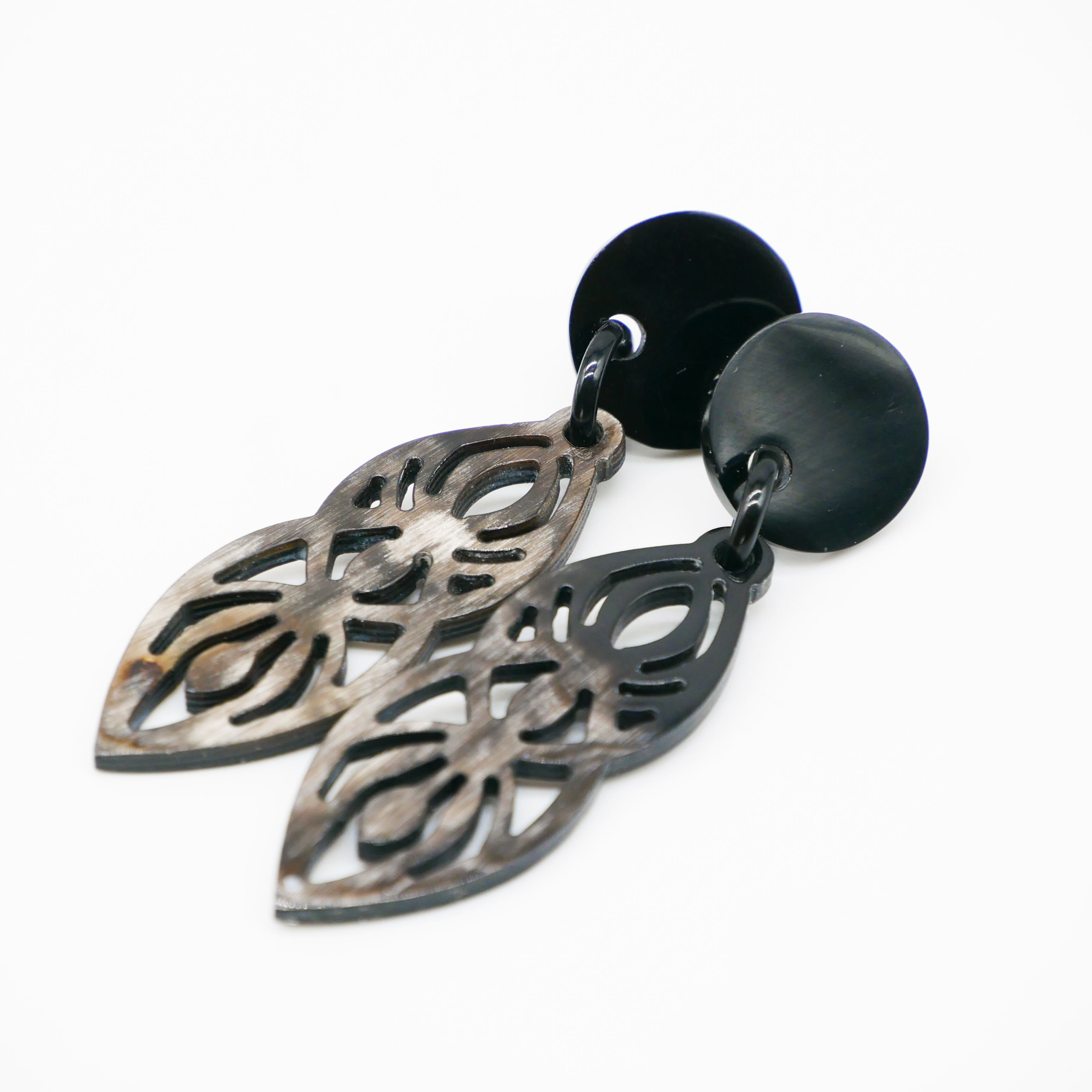 "Craft Art", Ohrring "Spider" marble Horn "Craft Art", Ohrring "Spider" marble Horn